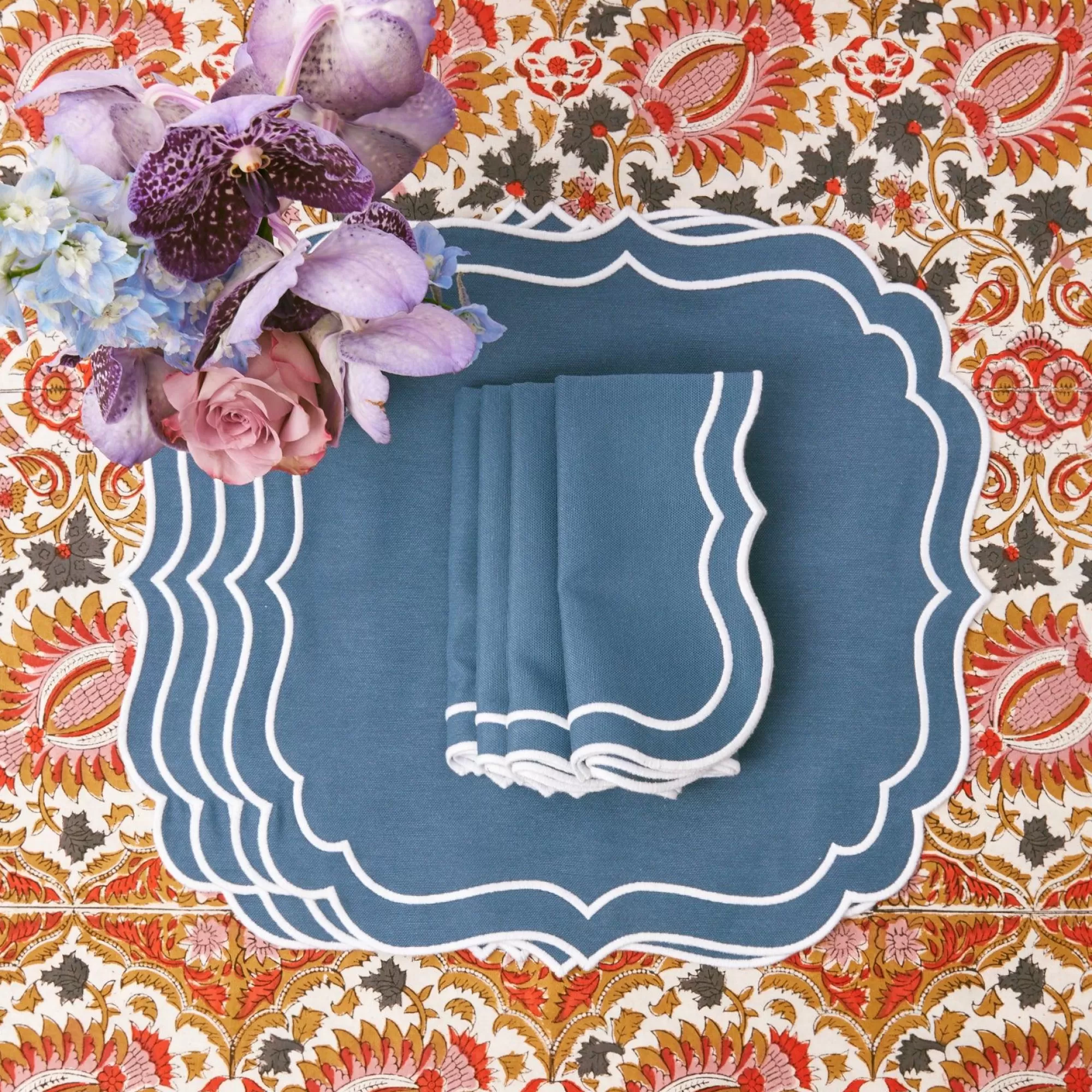 Cheap Agatha Blue Placemats (Set Of 4) Placemats