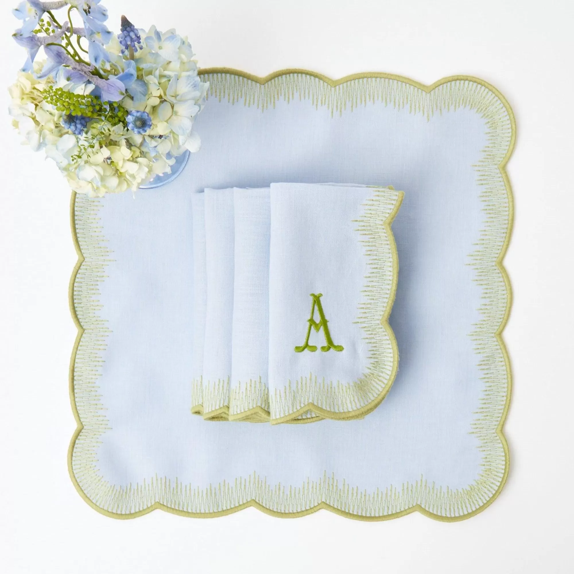 Sale Alathea Blue & Green Linen Napkins (Set Of 4) Napkins