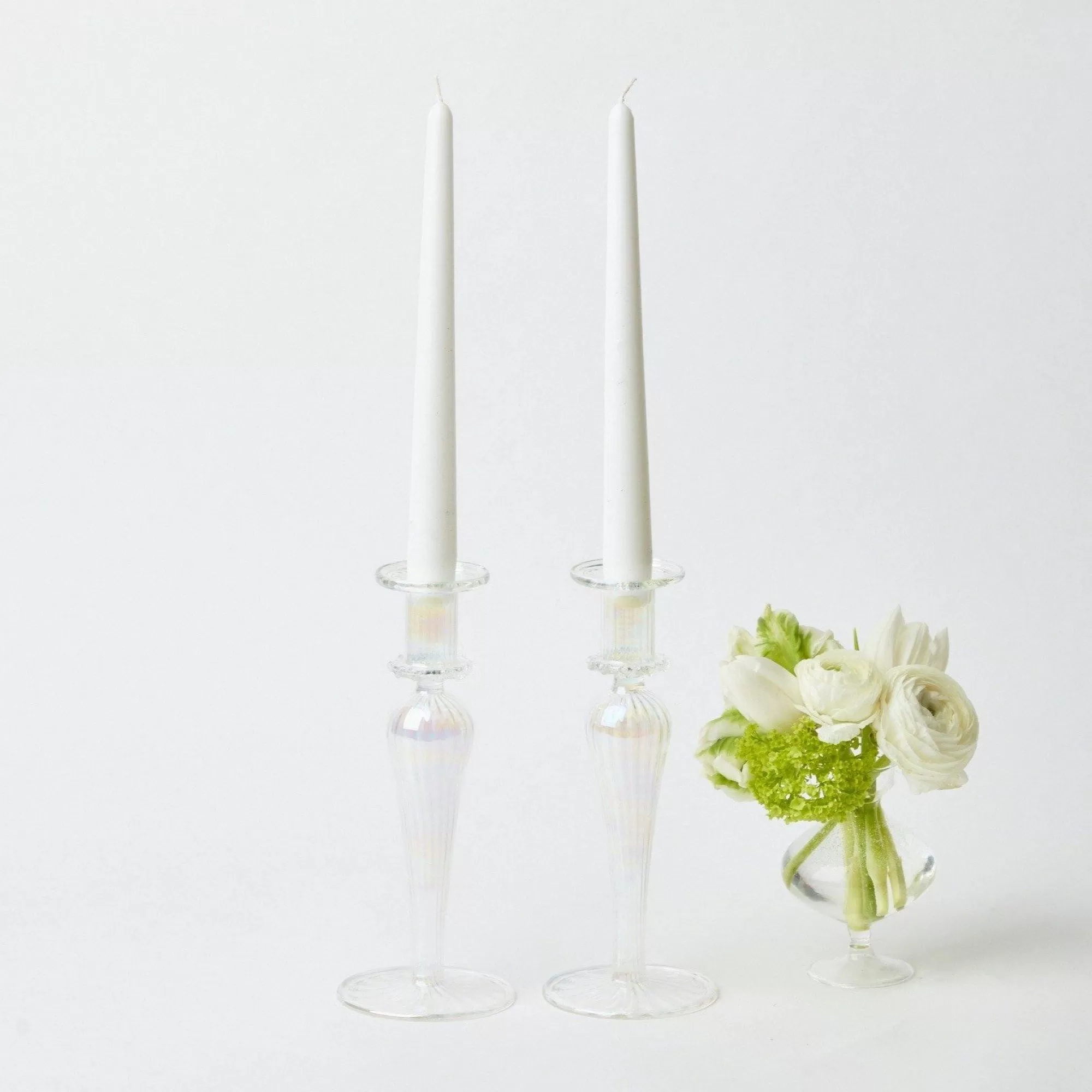 Online Amelie Clear Candle Holders (Pair) Candle Holders