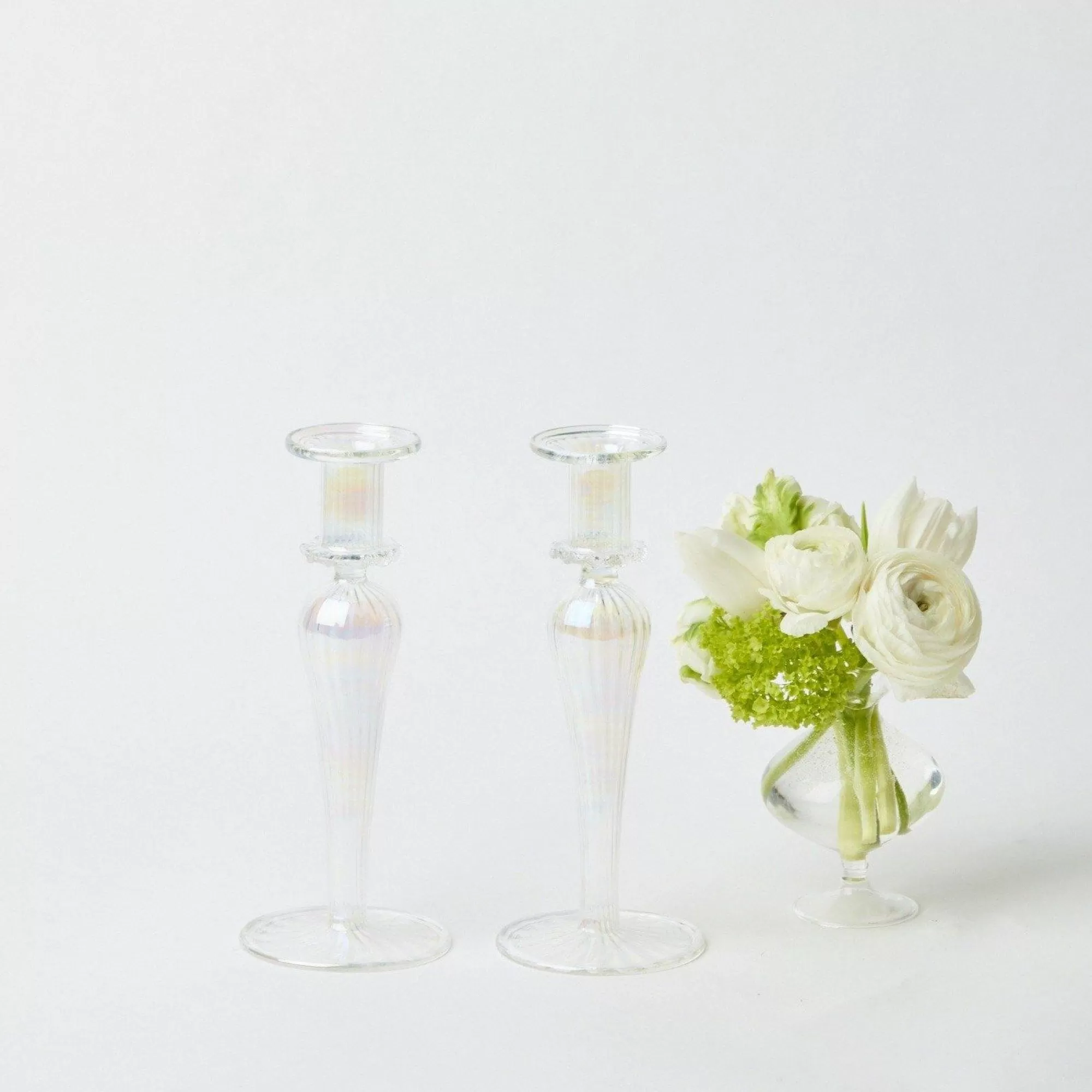 Online Amelie Clear Candle Holders (Pair) Candle Holders