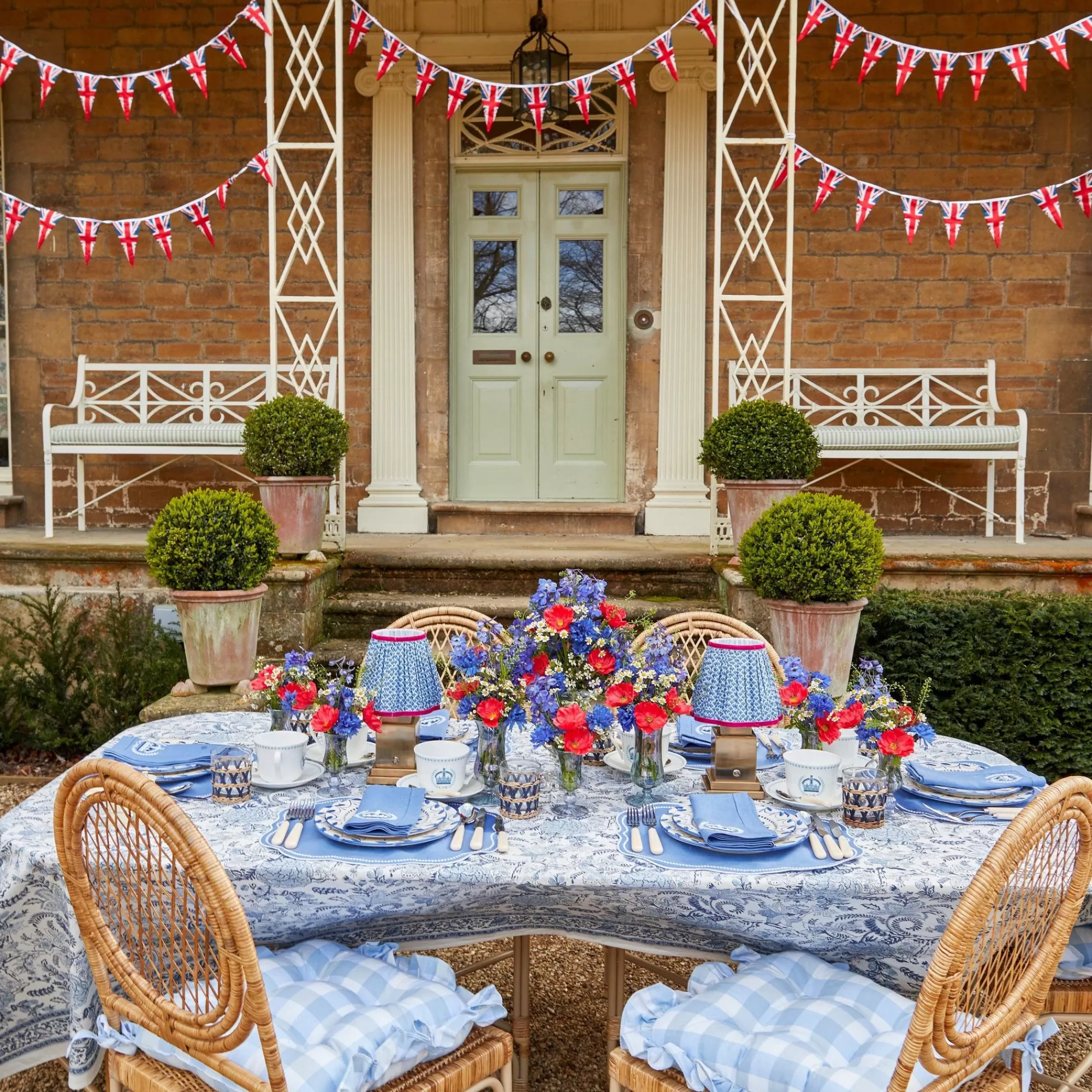 Clearance Beatrice Blue Tablecloth Tablecloths