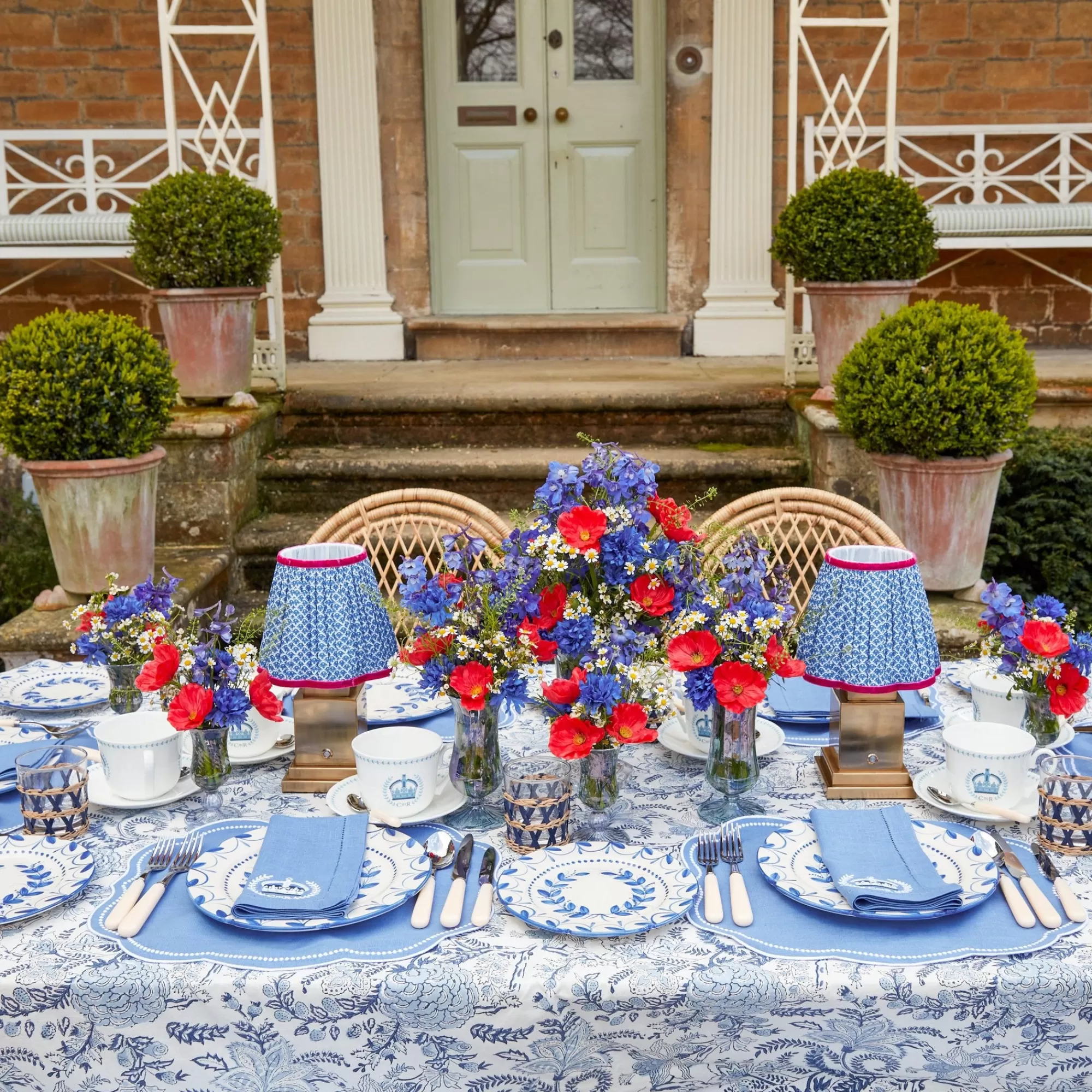 Clearance Beatrice Blue Tablecloth Tablecloths