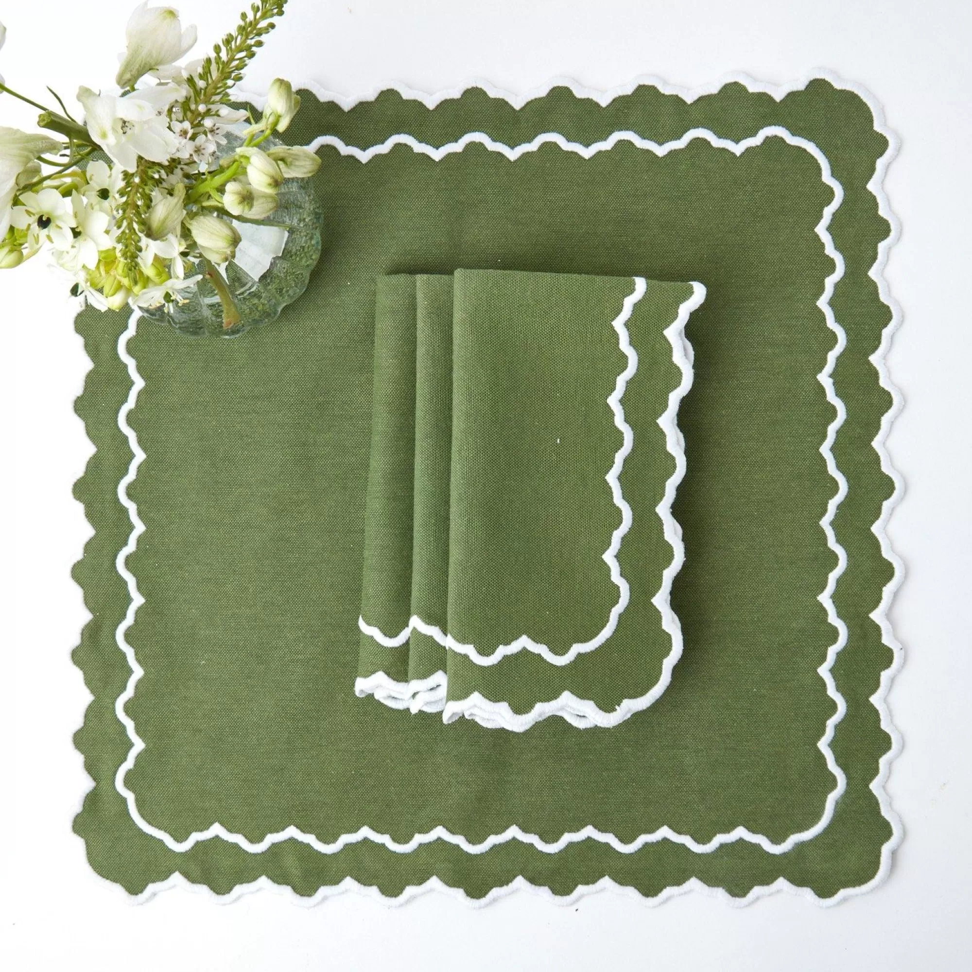 Online Beatrice Forest Green Napkins (Set Of 4) Napkins