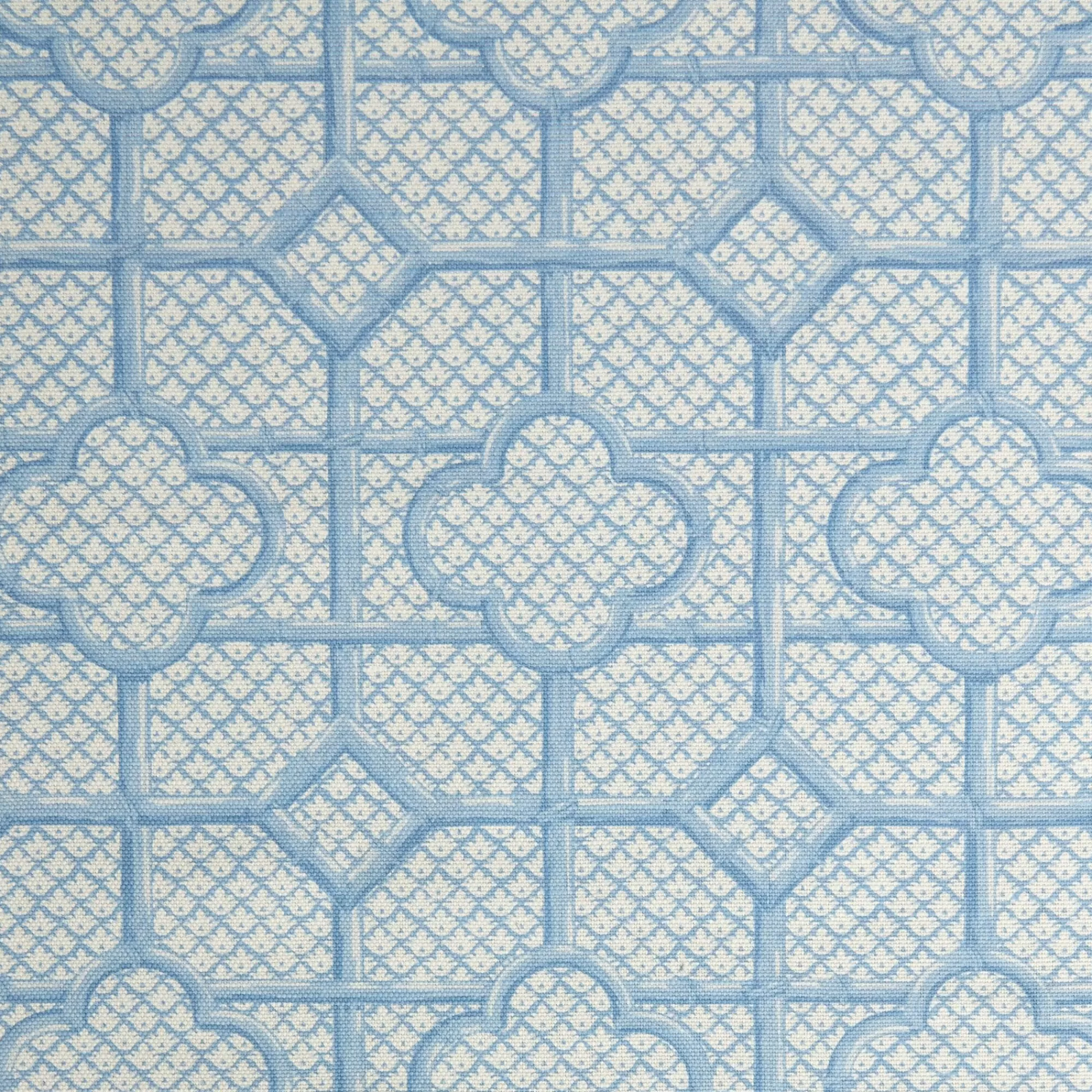 Hot Blue Bamboo Trellis Fabric Serena Fresson Fabrics