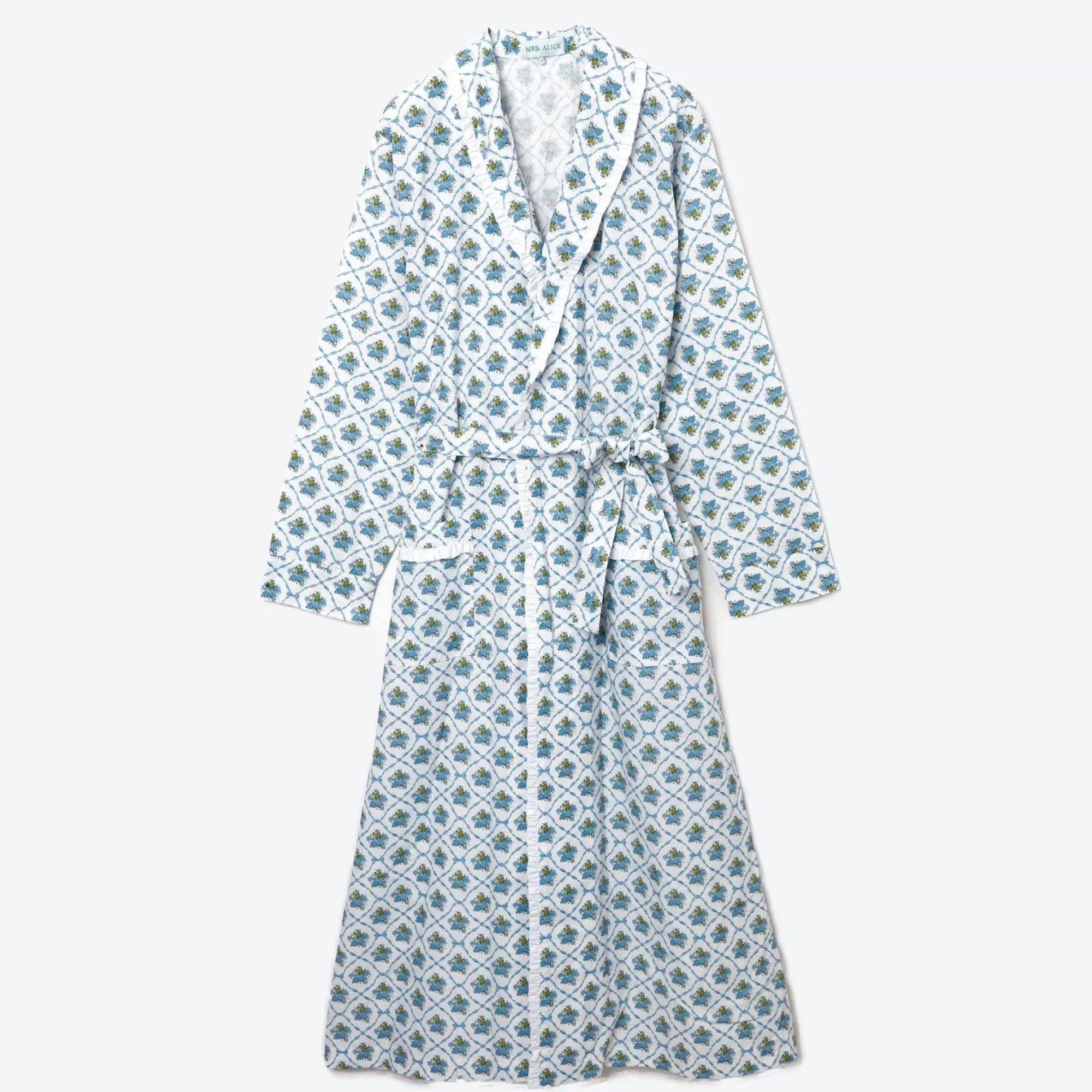 Hot Blue Bouquet Dressing Gown Aprons & Robes