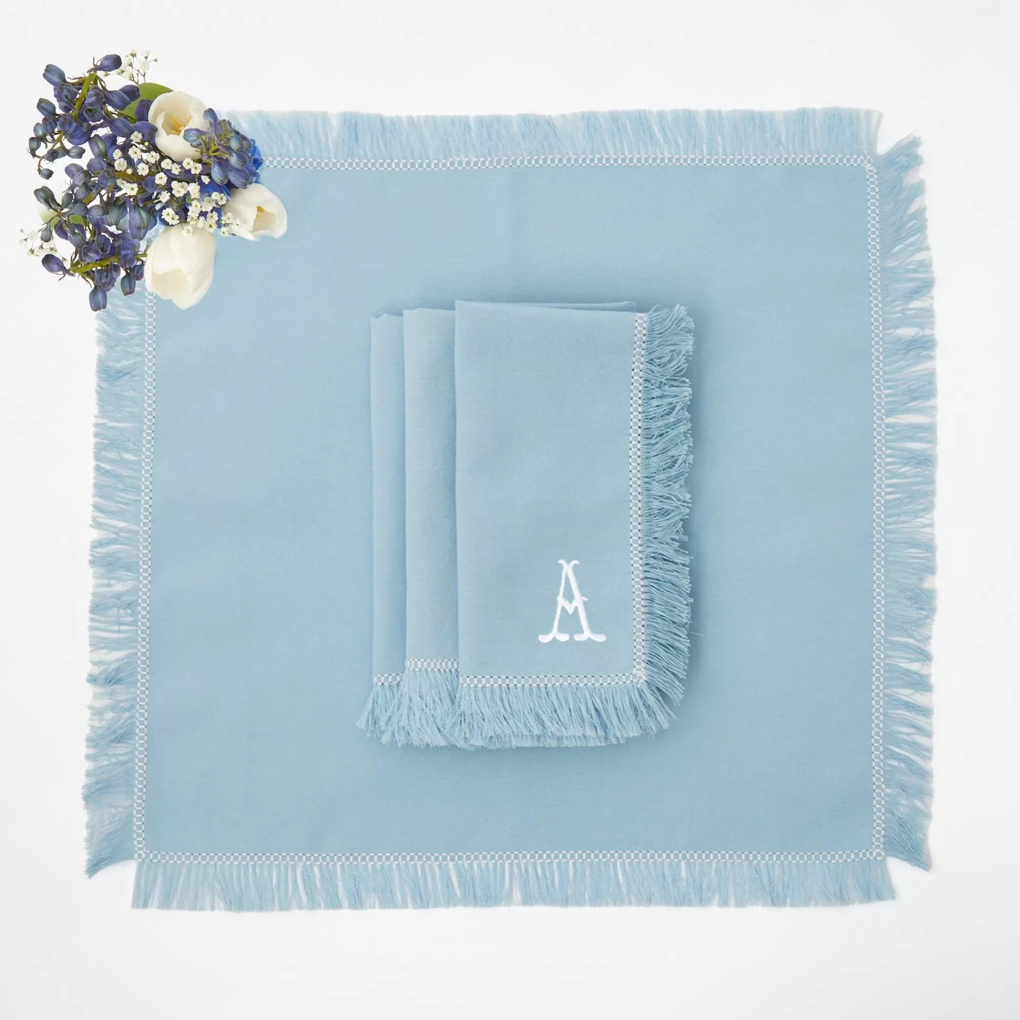 Store Blue Fringe Napkins (Set Of 4) Napkins