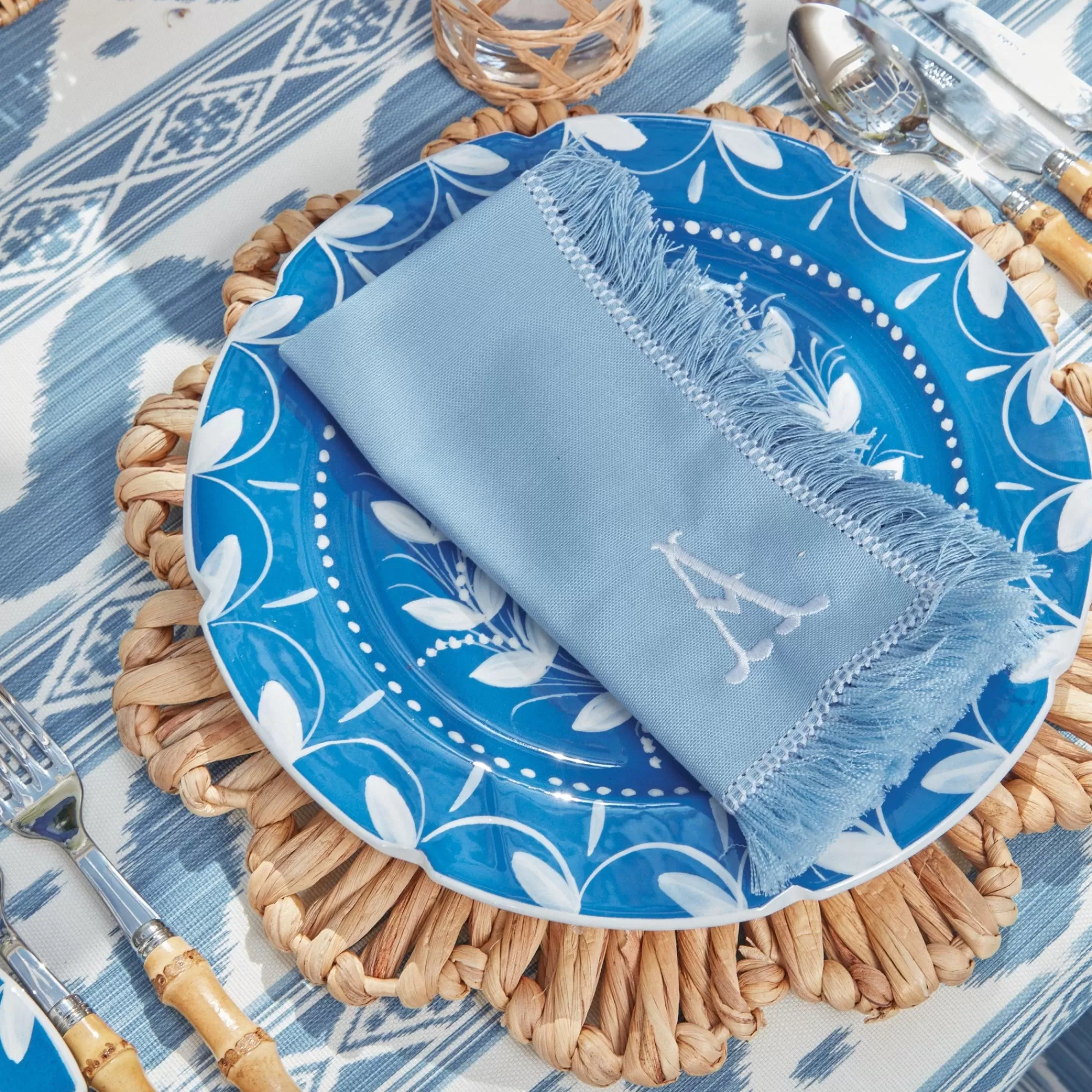 Store Blue Fringe Napkins (Set Of 4) Napkins