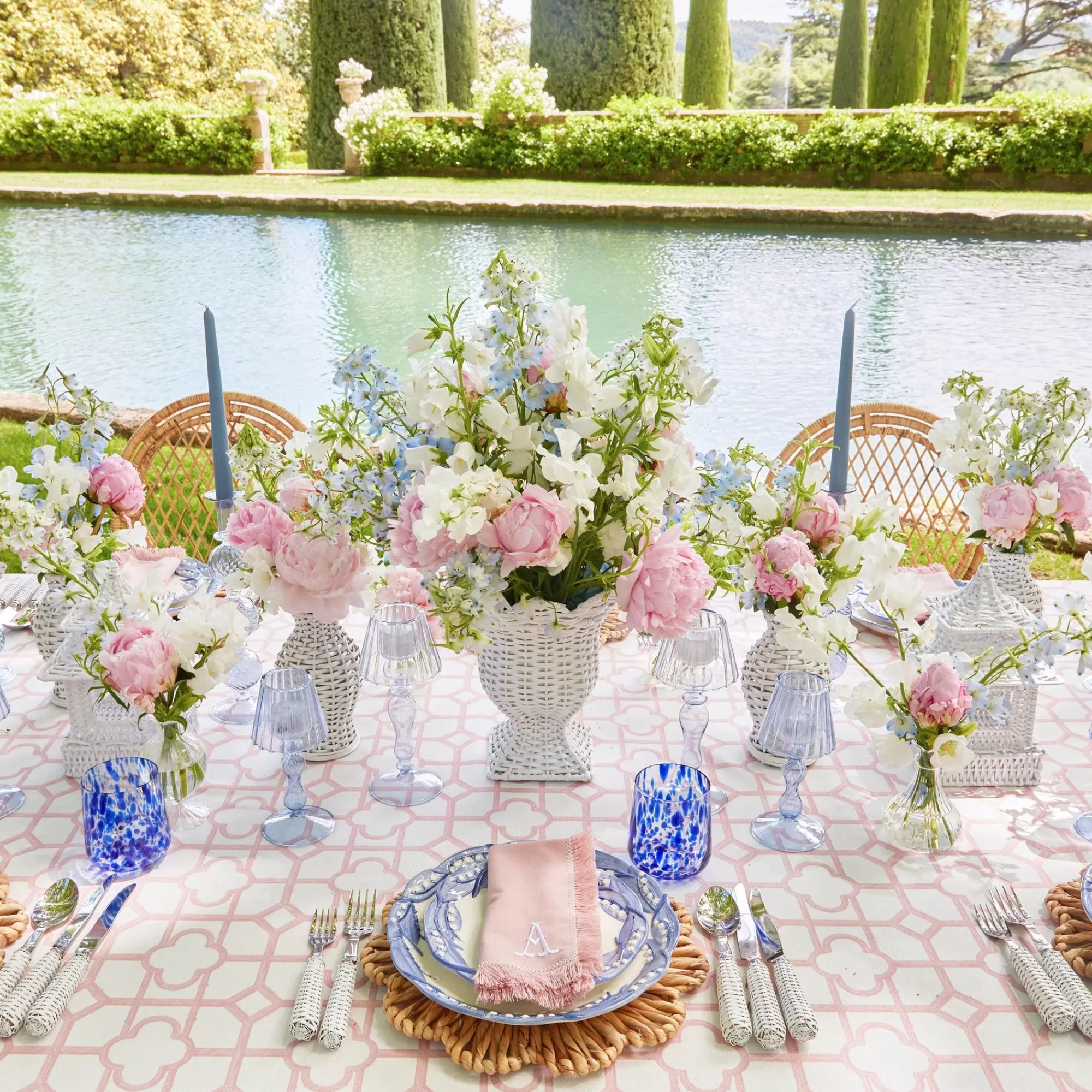 Best Blue Lily Of The Valley Dinner & Starter Plates (Set Of 8) Crockery Sets