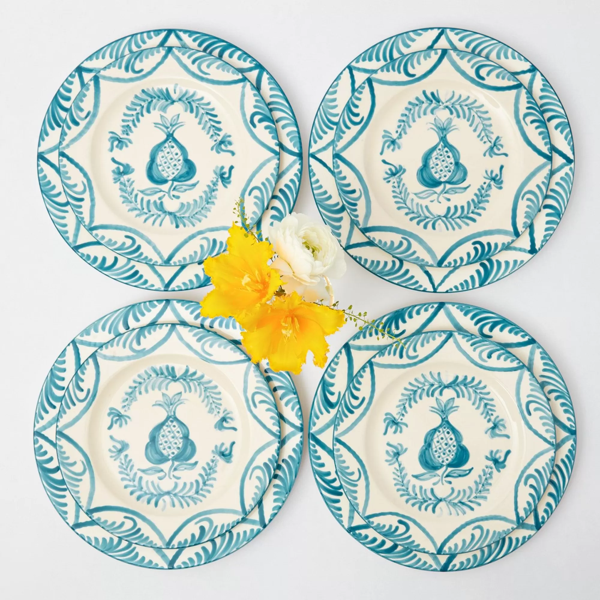 New Blue Melograno Dinner & Starter Plates (Set Of 8) Starter Plates