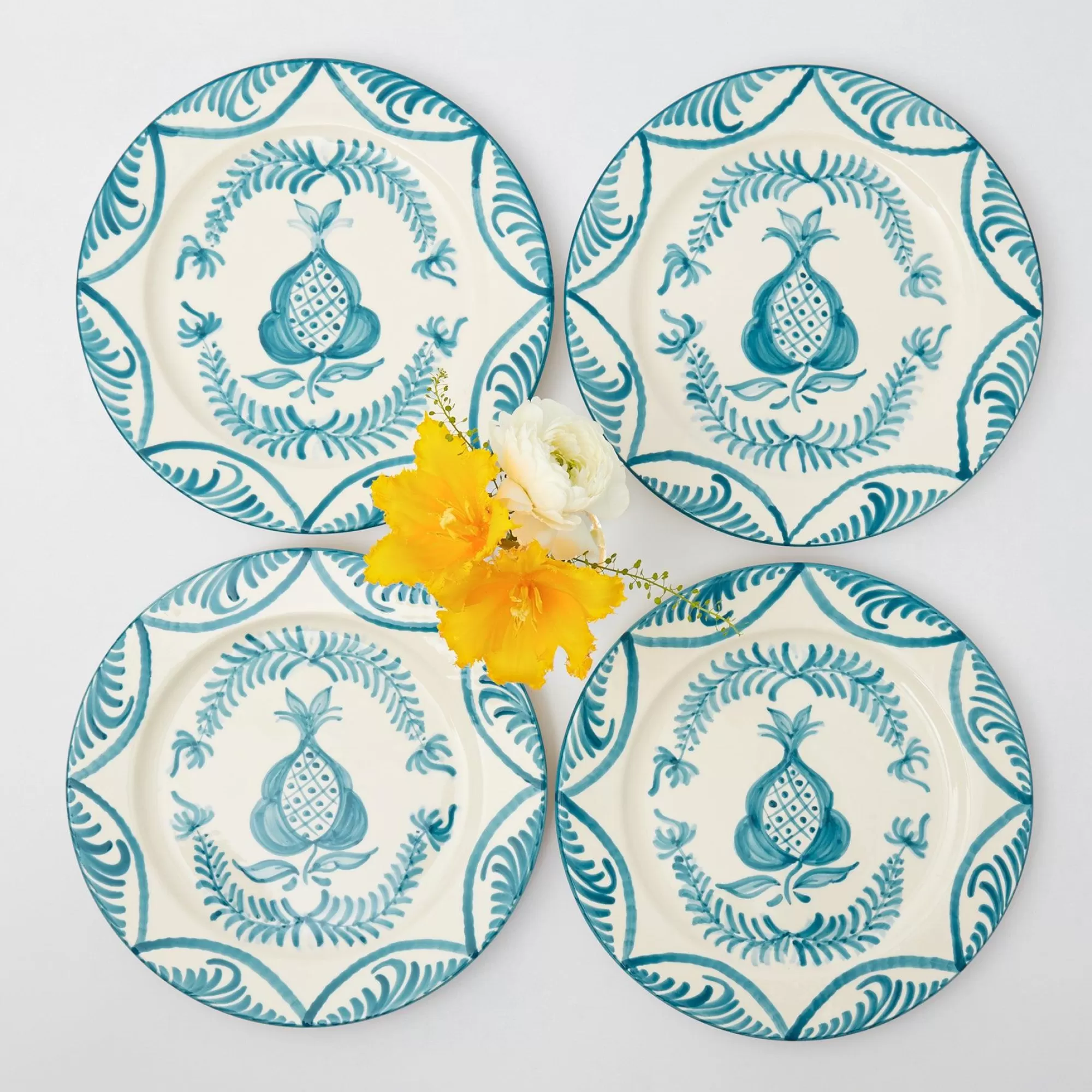 Clearance Blue Melograno Dinner Plates (Set Of 4) Dinner Plates