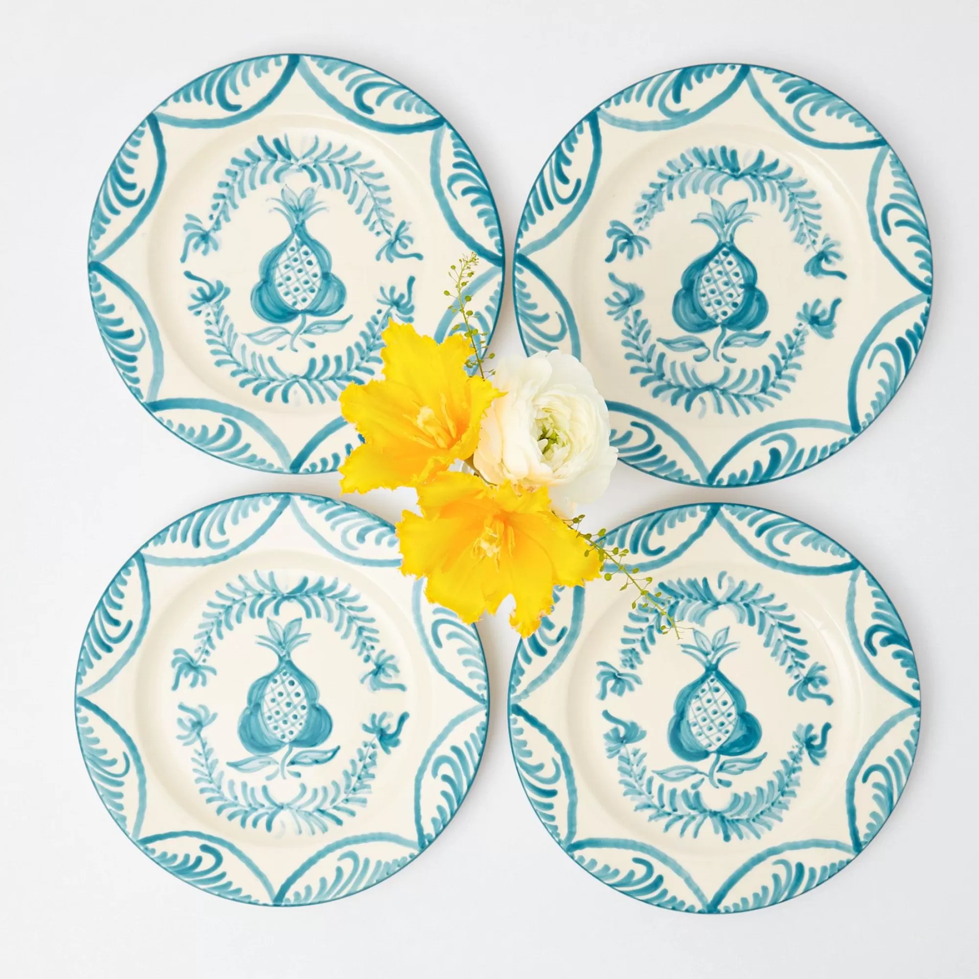 New Blue Melograno Starter Plates (Set Of 4) Crockery Sets