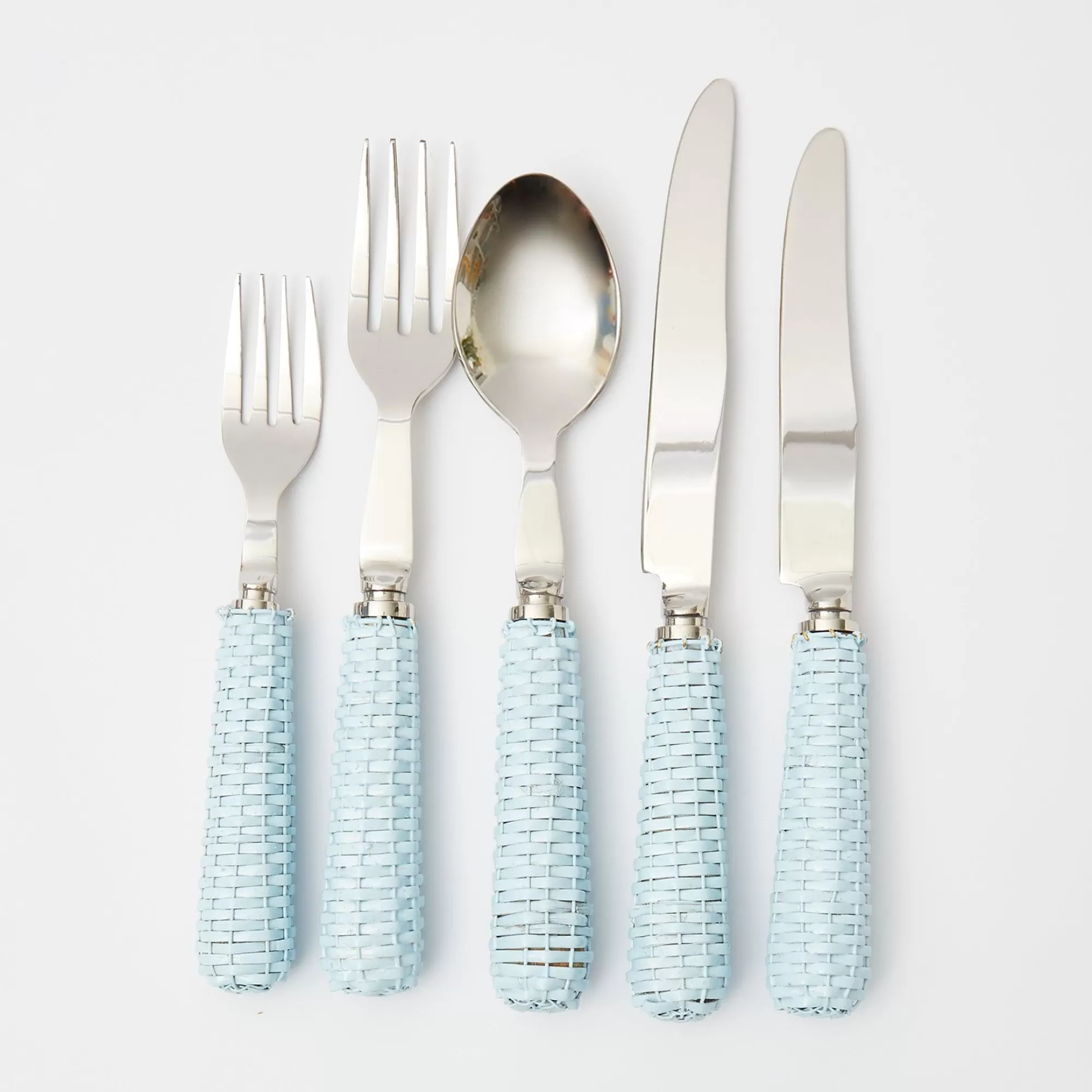 Clearance Blue Rattan Cutlery (5 Piece) Cutlery Sets