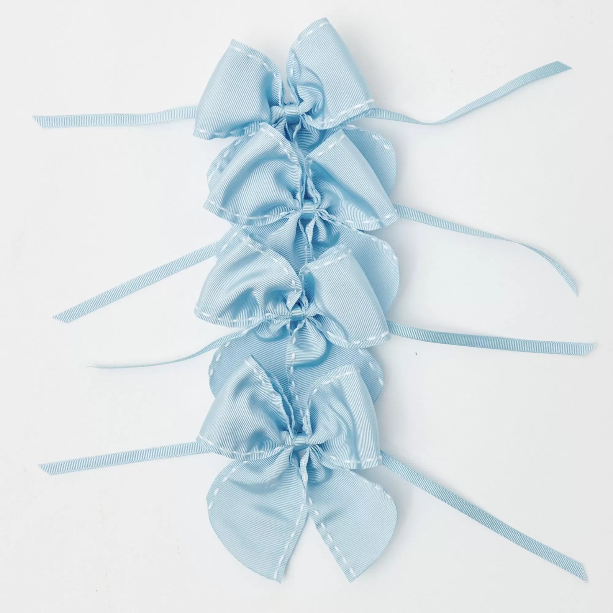 Clearance Blue Saddle Stitch Napkin Bows (Set Of 4) Napkin Rings, Bows & Wreaths