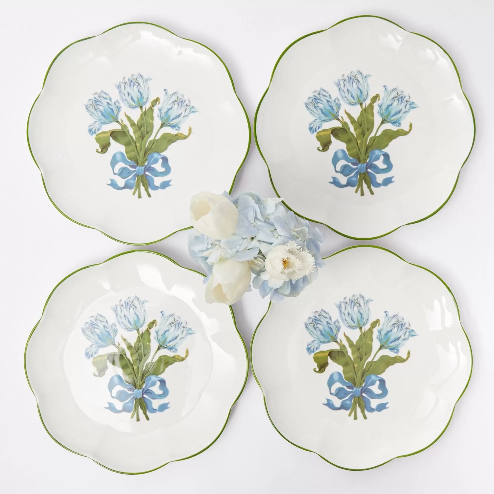 Clearance Blue Tulip Dinner Plates (Set Of 4) Dinner Plates