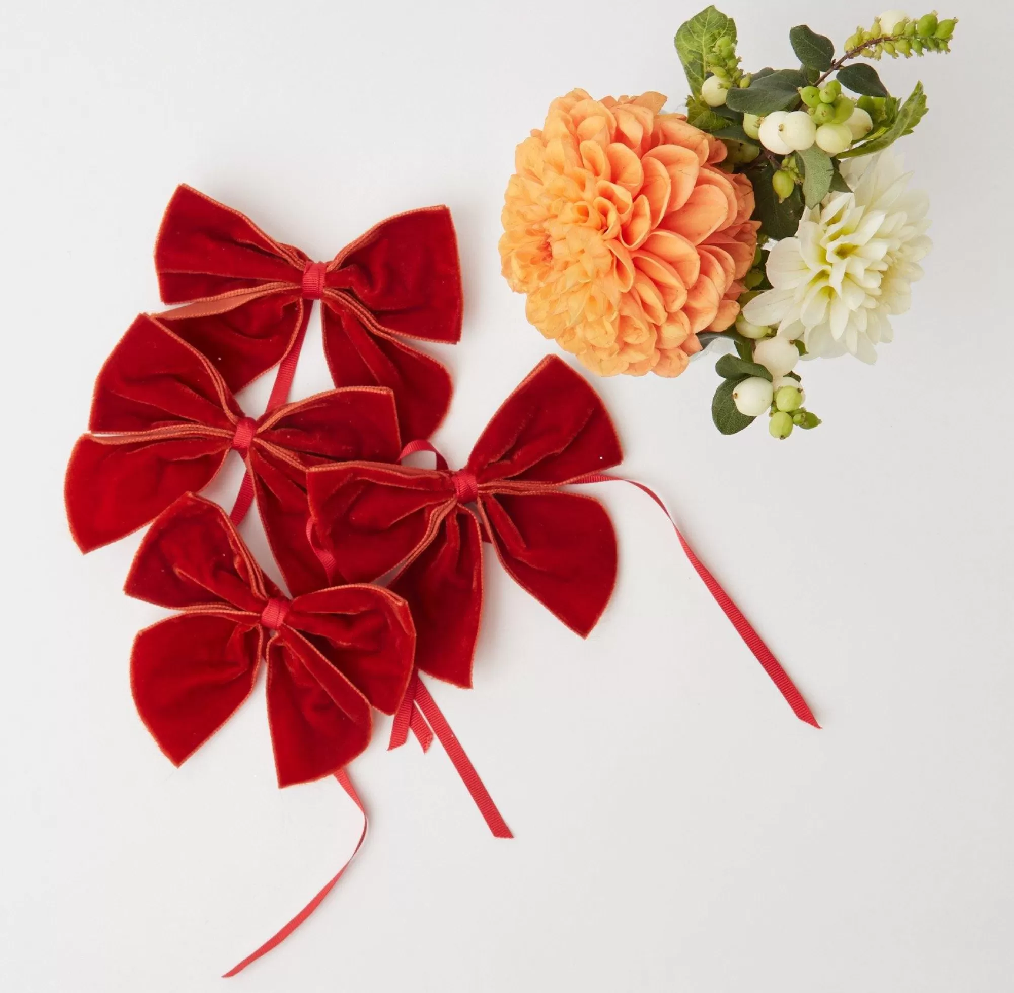 Shop Burnt Orange Napkin Bows (Set Of 4) Napkin Rings, Bows & Wreaths