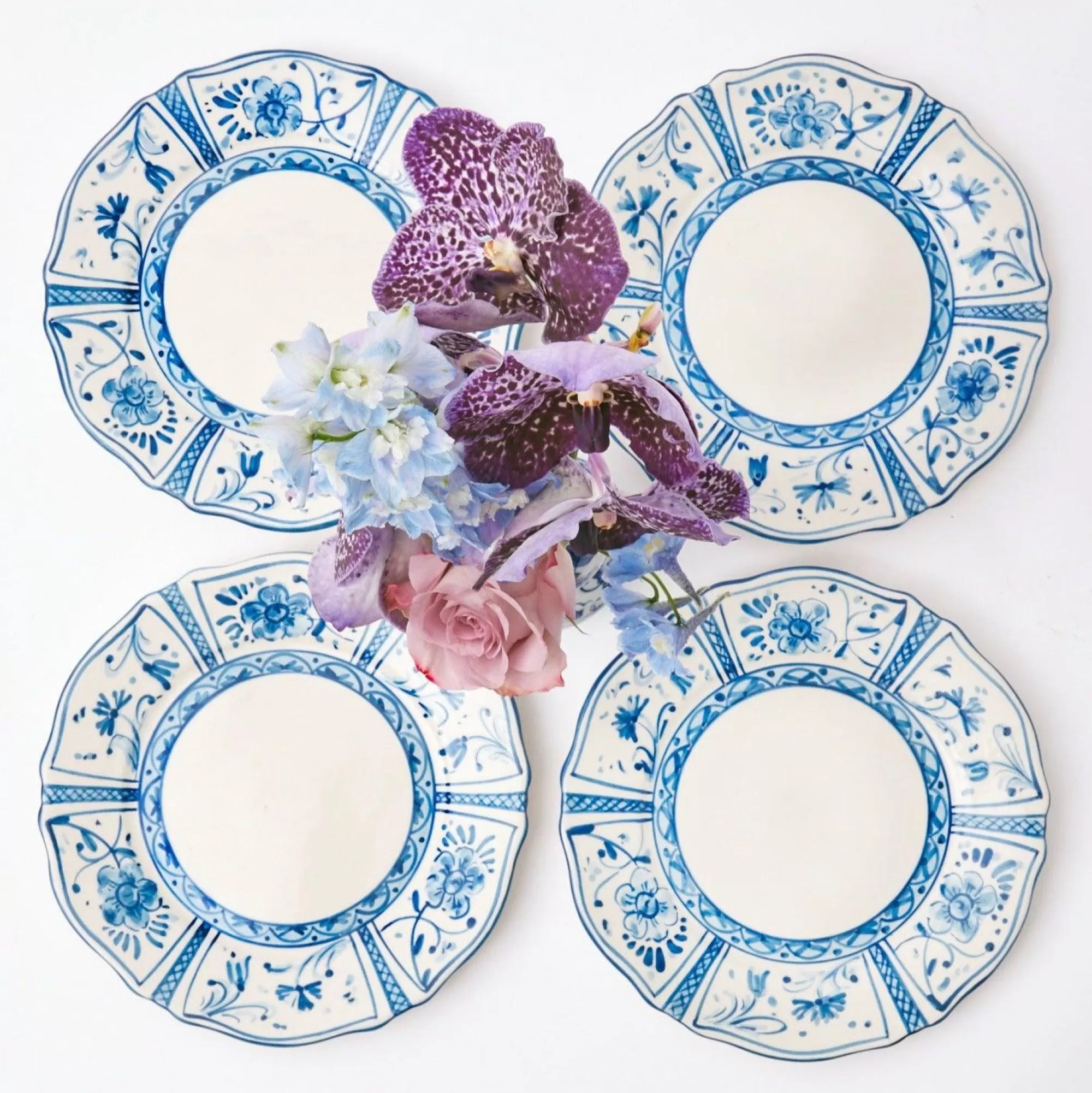 Store Cadiz Hand Painted Starter Plates (Set Of 4) Crockery Sets