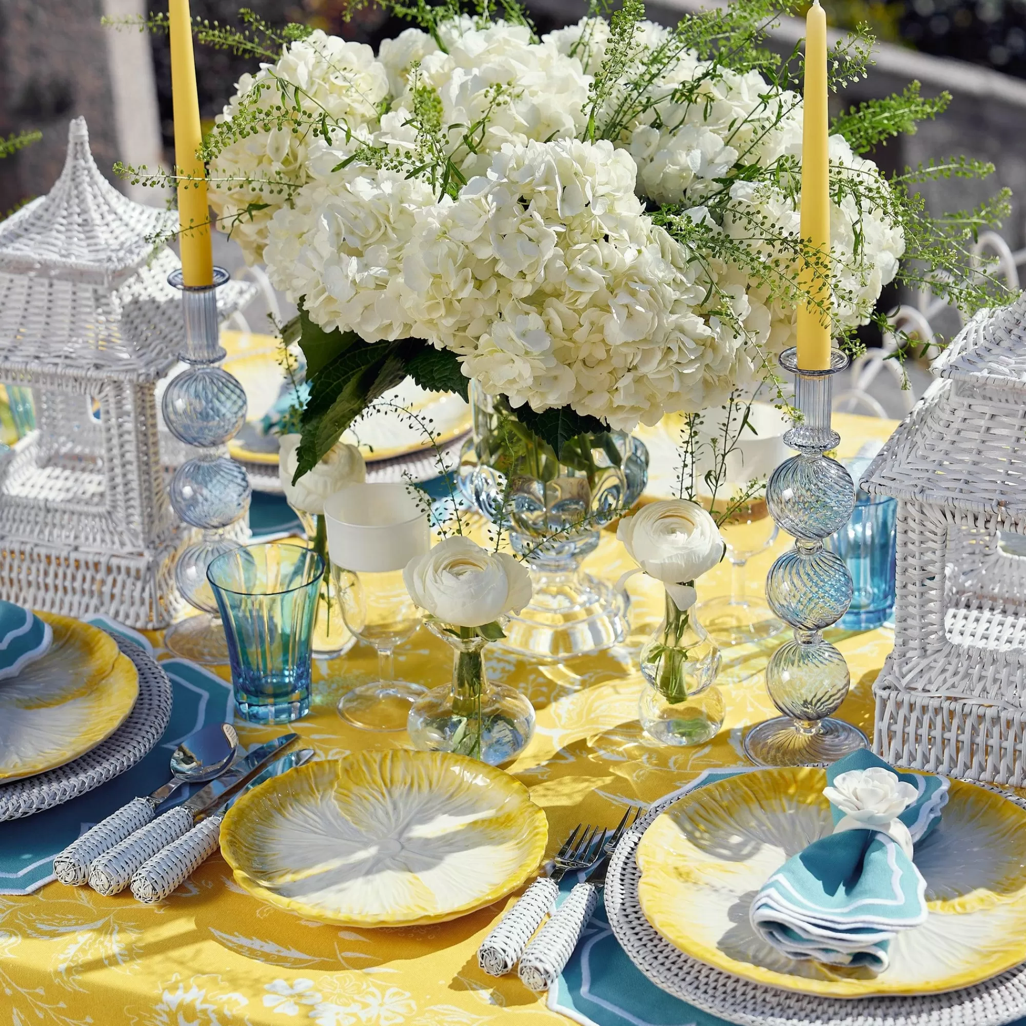 Shop Camille Azure Candle Set (Yellow) Candle Holders