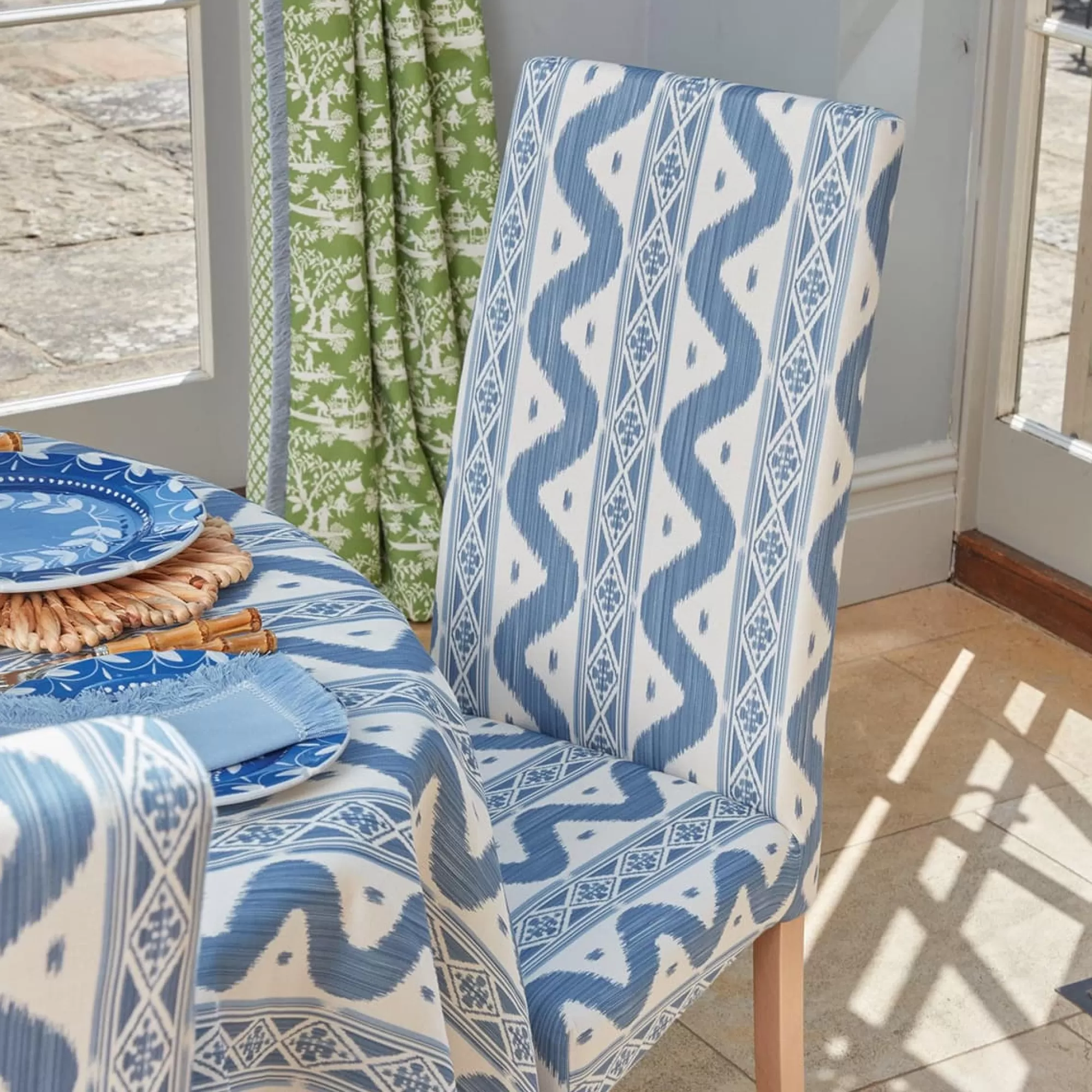 Shop Charlotte Blue Ikat Dining Chair Chairs