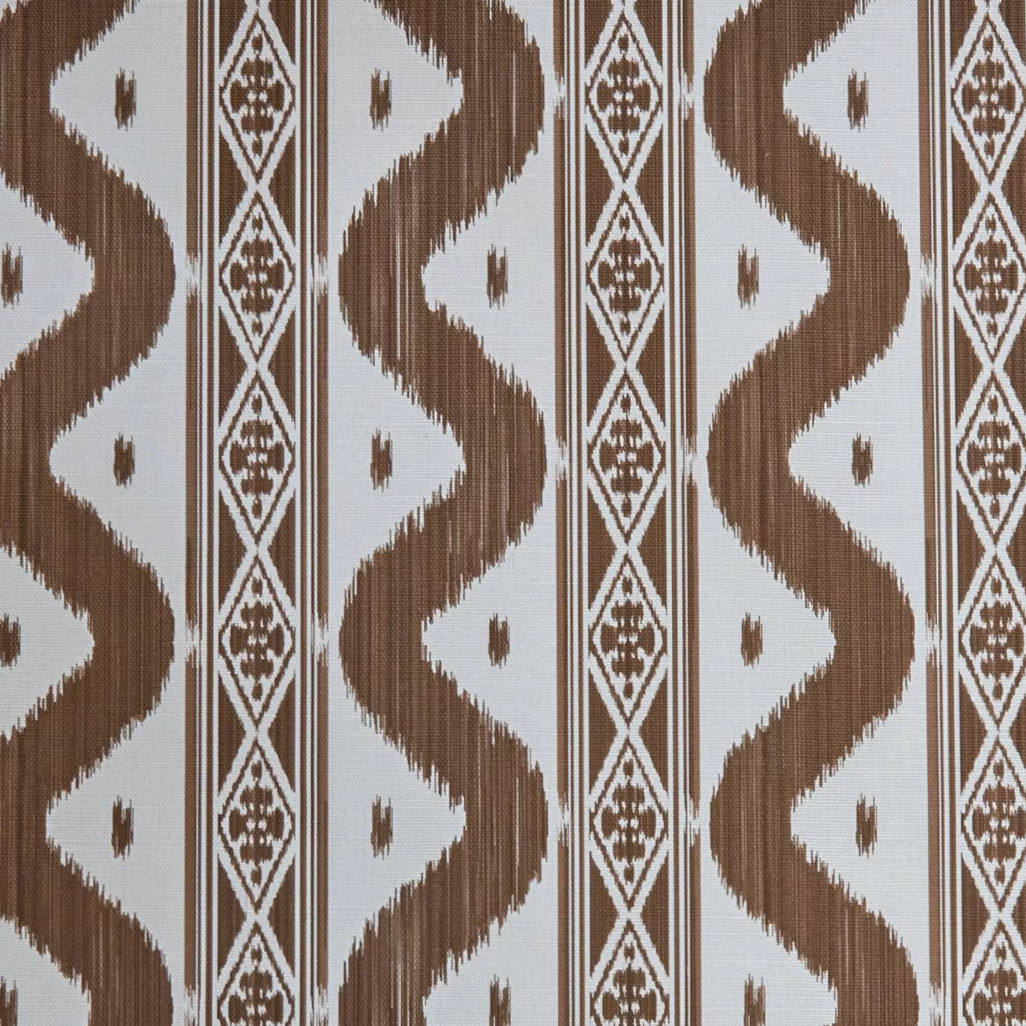 Store Chestnut Brown Ikat Stripe Fabric Serena Fresson Fabrics