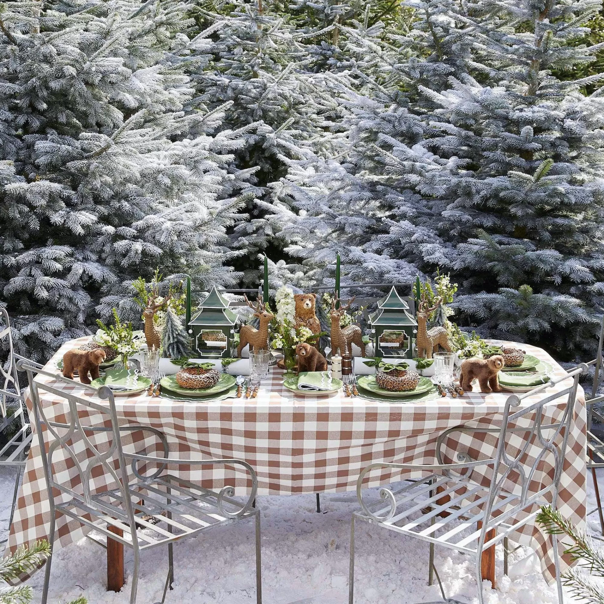 Discount Chocolate Gingham Tablecloth Tablecloths