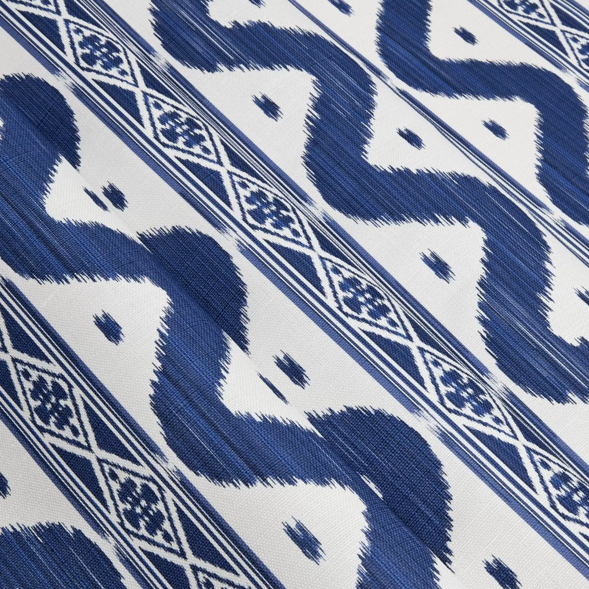 Shop Cobalt Blue Ikat Stripe Fabric Serena Fresson Fabrics