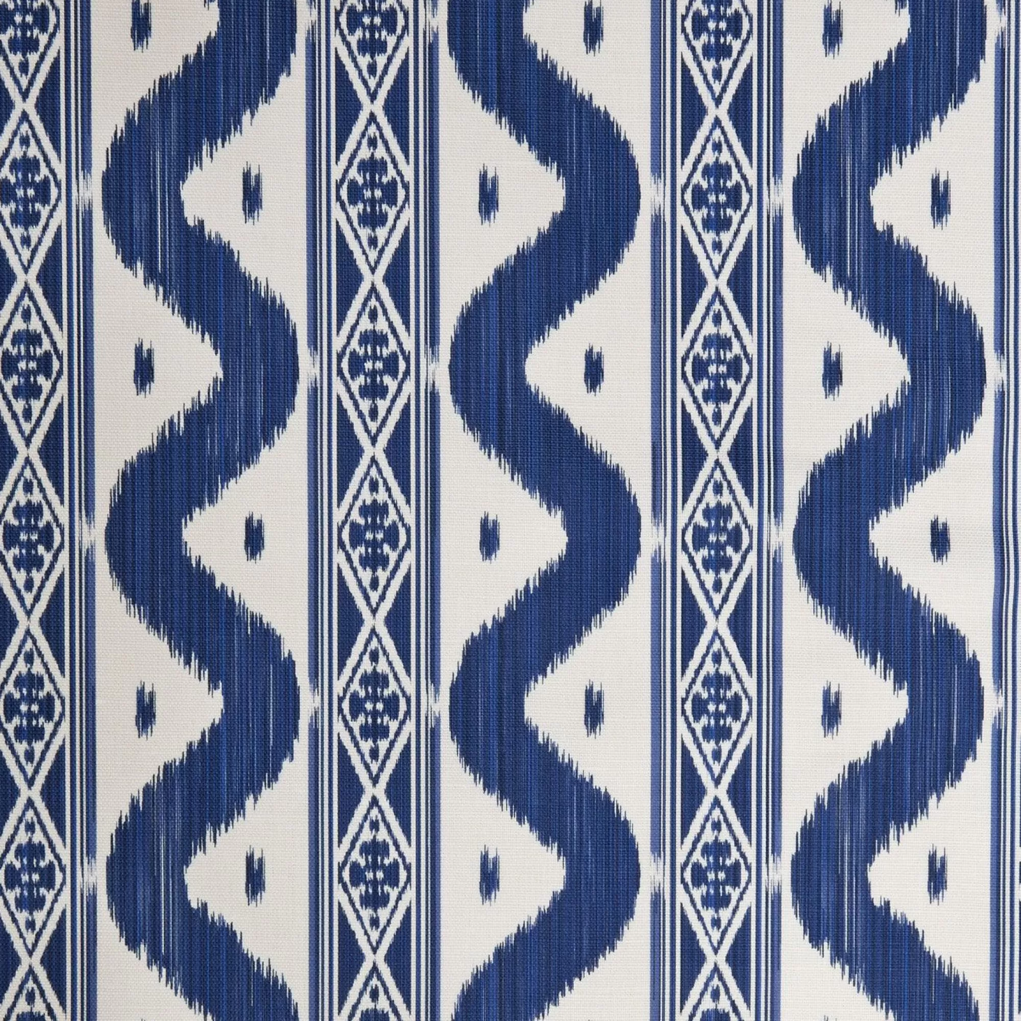 Shop Cobalt Blue Ikat Stripe Fabric Serena Fresson Fabrics