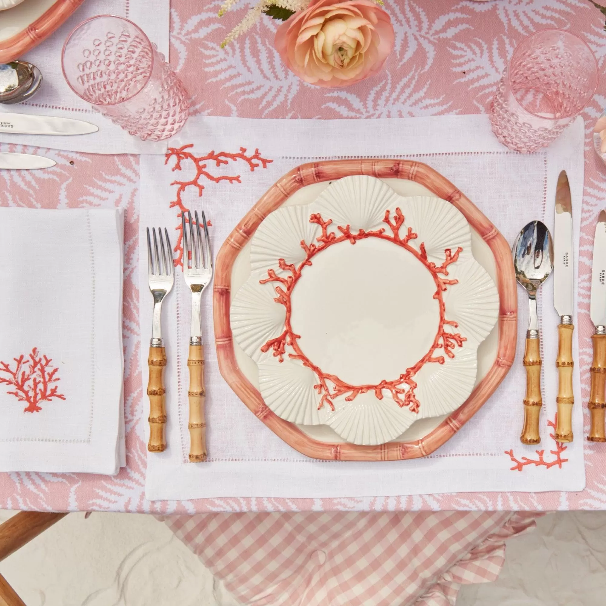 Shop Coral Linen Placemats (Set Of 4) Placemats