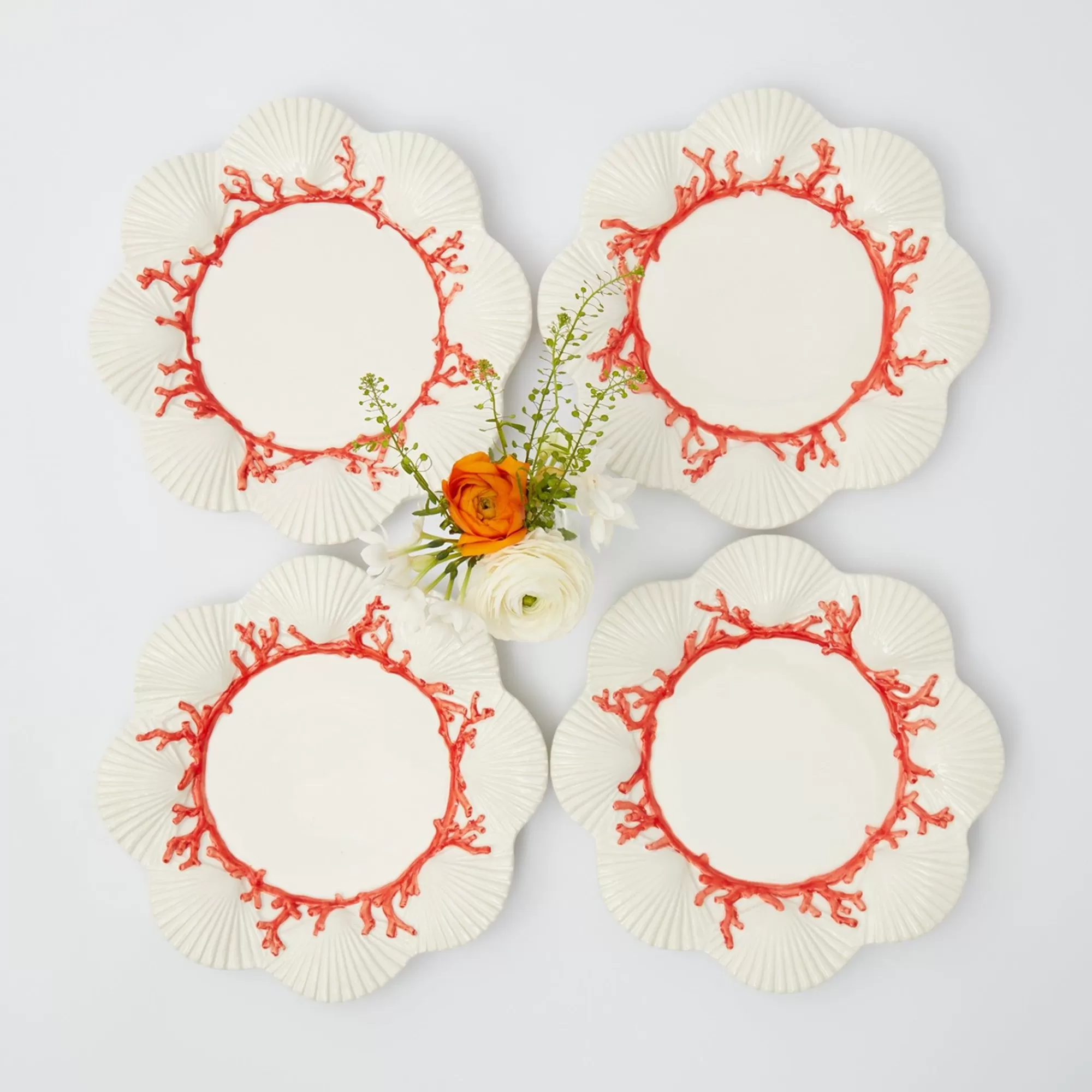 New Coral Starter Plates (Set Of 4) Crockery Sets