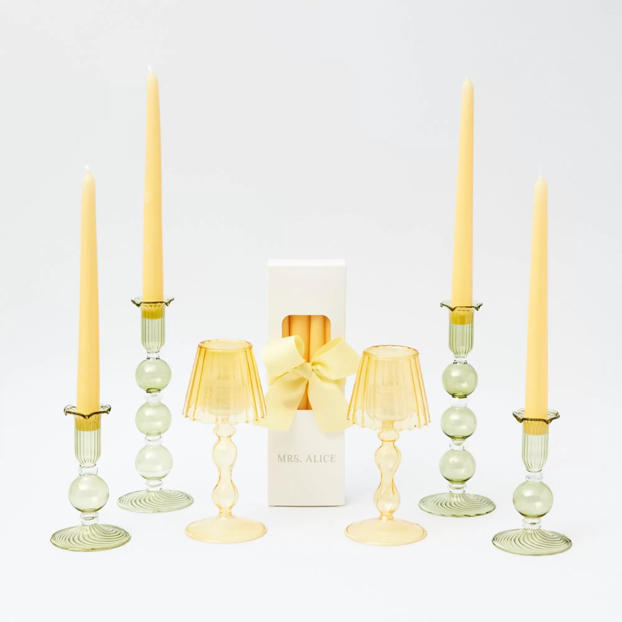 Fashion Eden Green & Yellow Candlescape Candle Holders