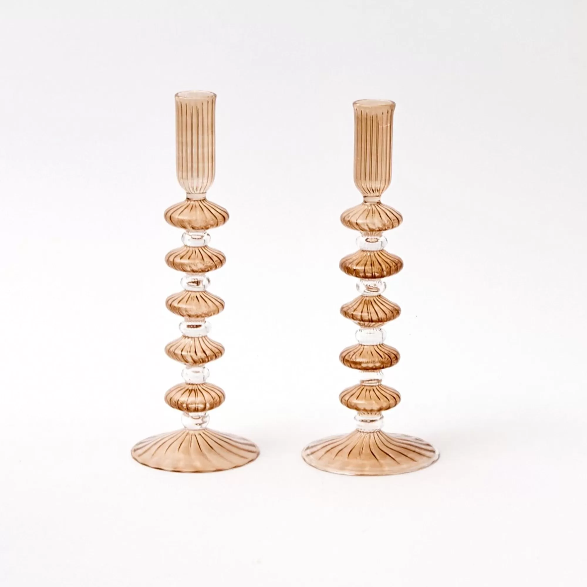 Store Elodie Chestnut Candle Holder (Pair) Candle Holders