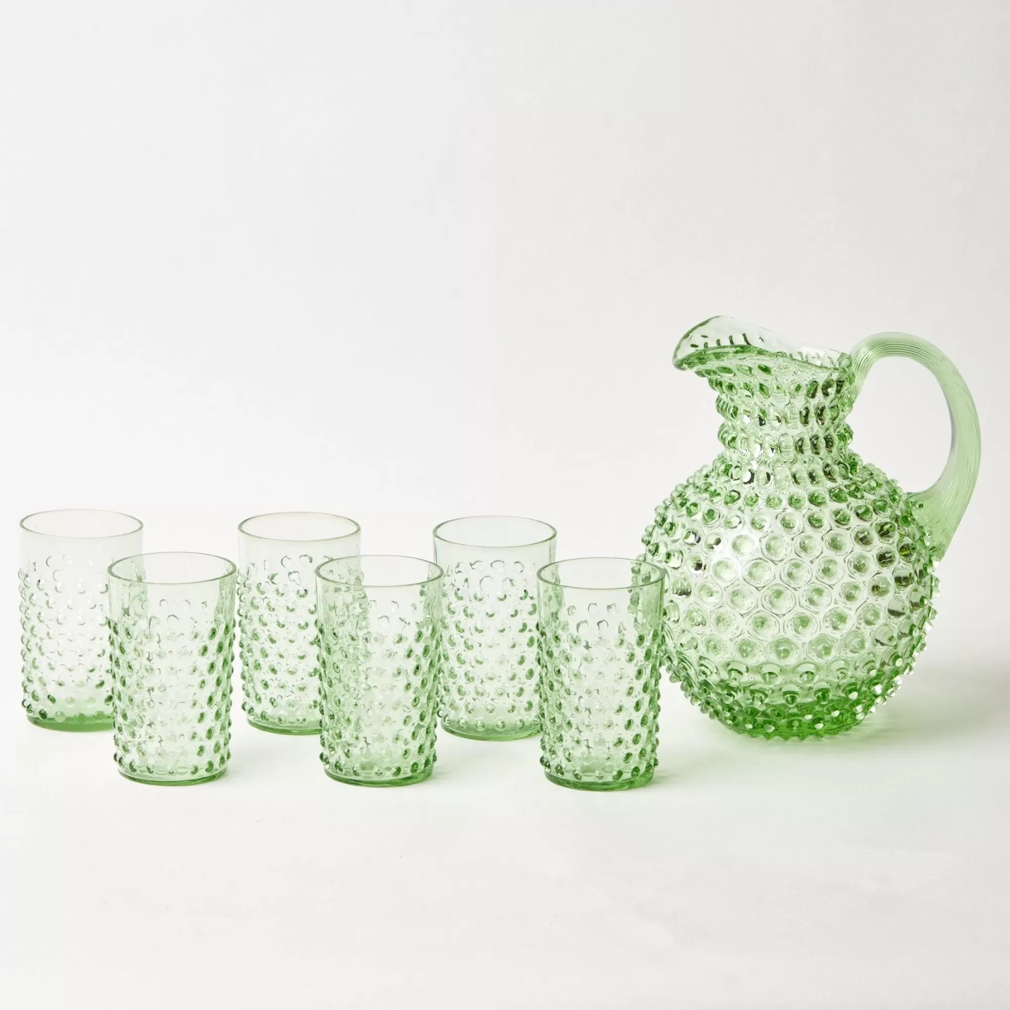 Flash Sale Emerald Hobnail Glasses & Jug Set Glasses