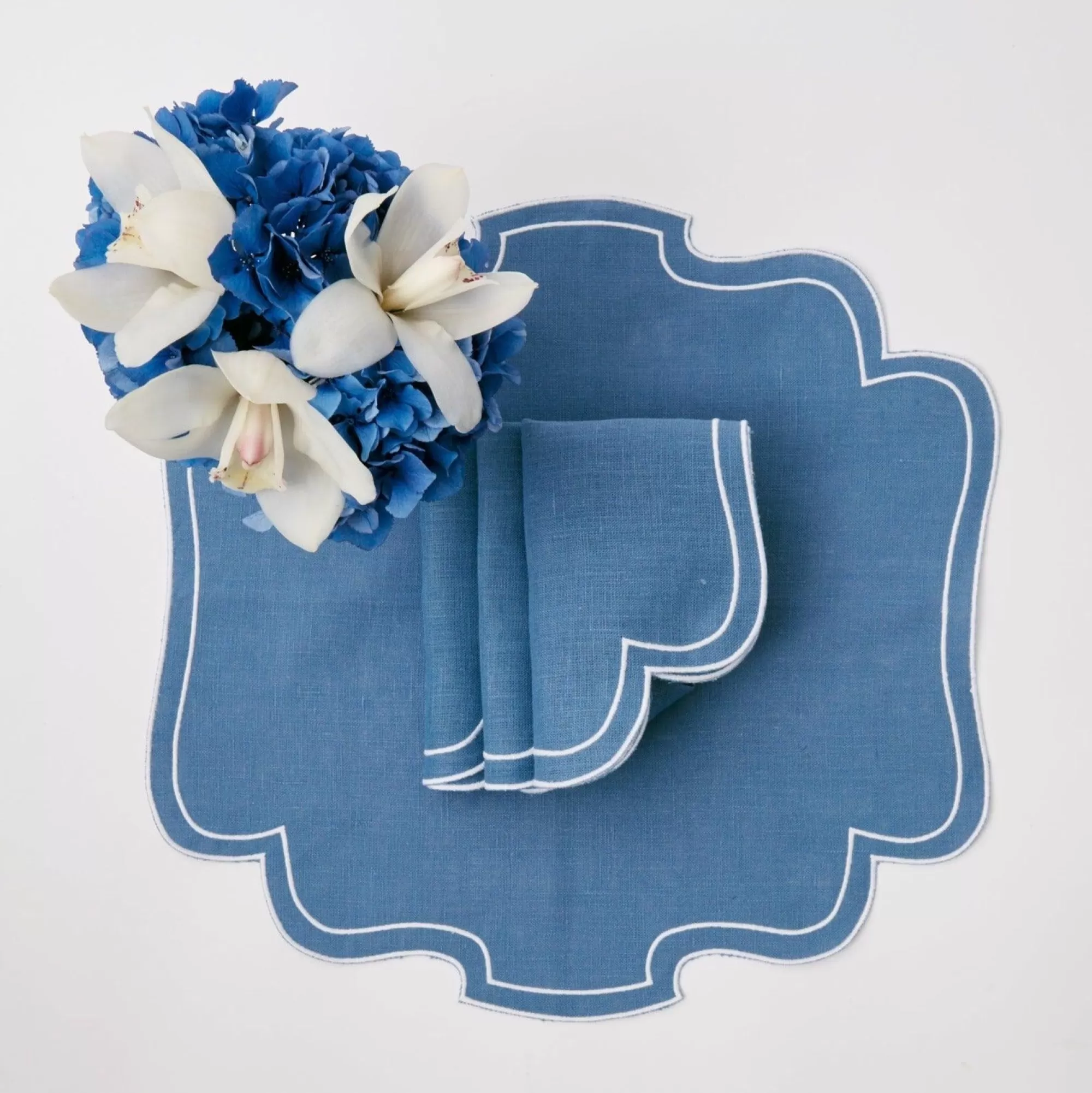 Sale Eve Blue Linen Napkins (Set Of 4) Napkins