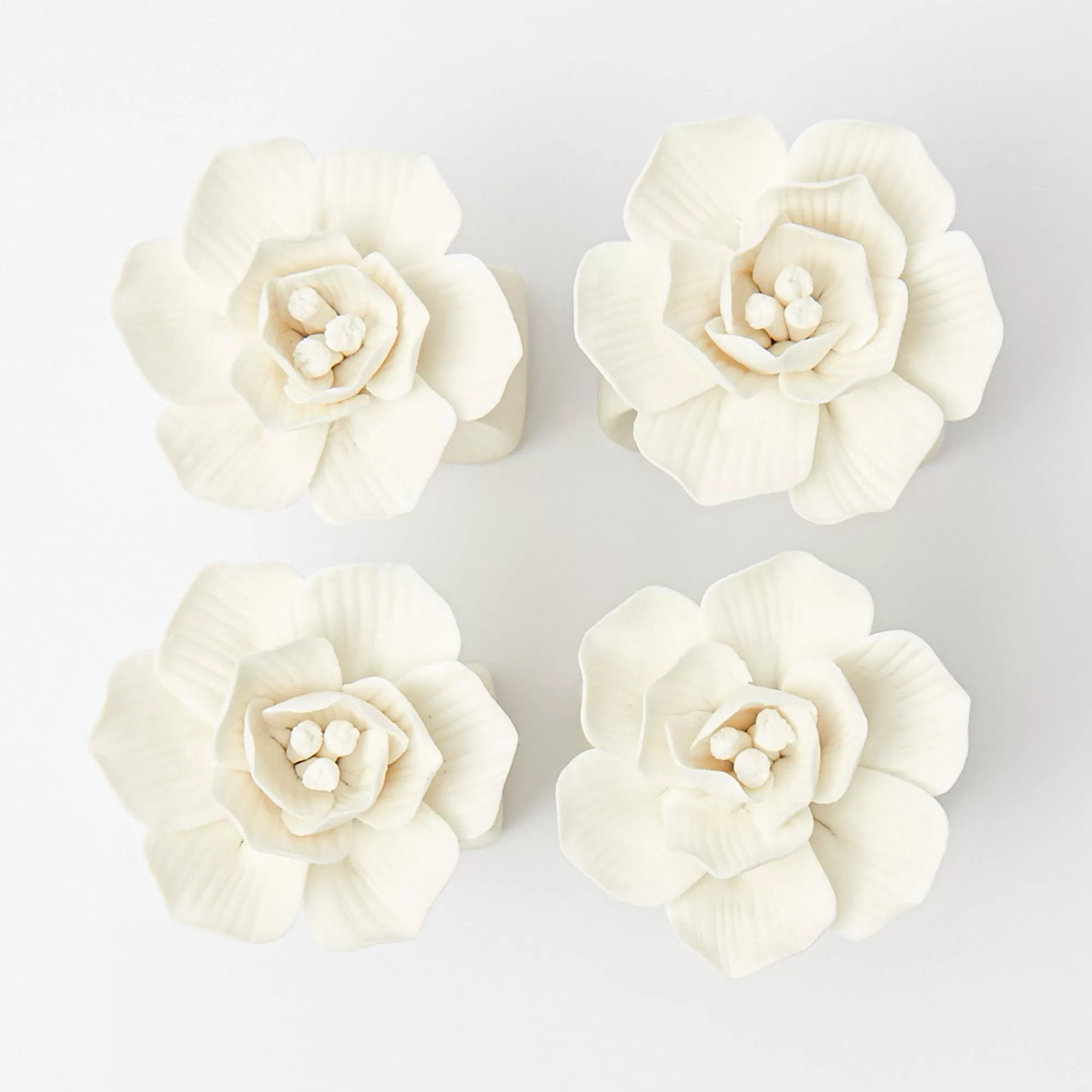 Shop Fiore Porcelain Napkin Rings (Set Of 4) Napkin Rings, Bows & Wreaths