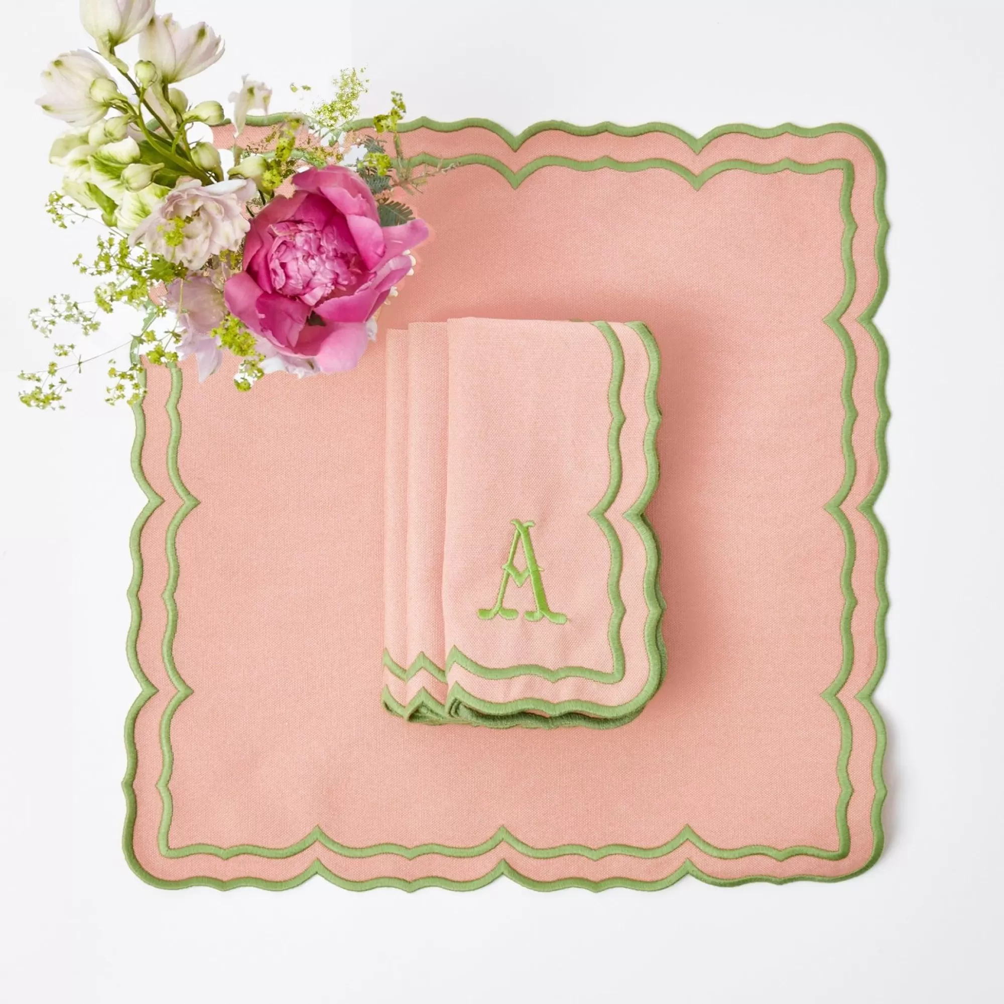 Hot Fleur Pink Napkins (Set Of 4) Napkins