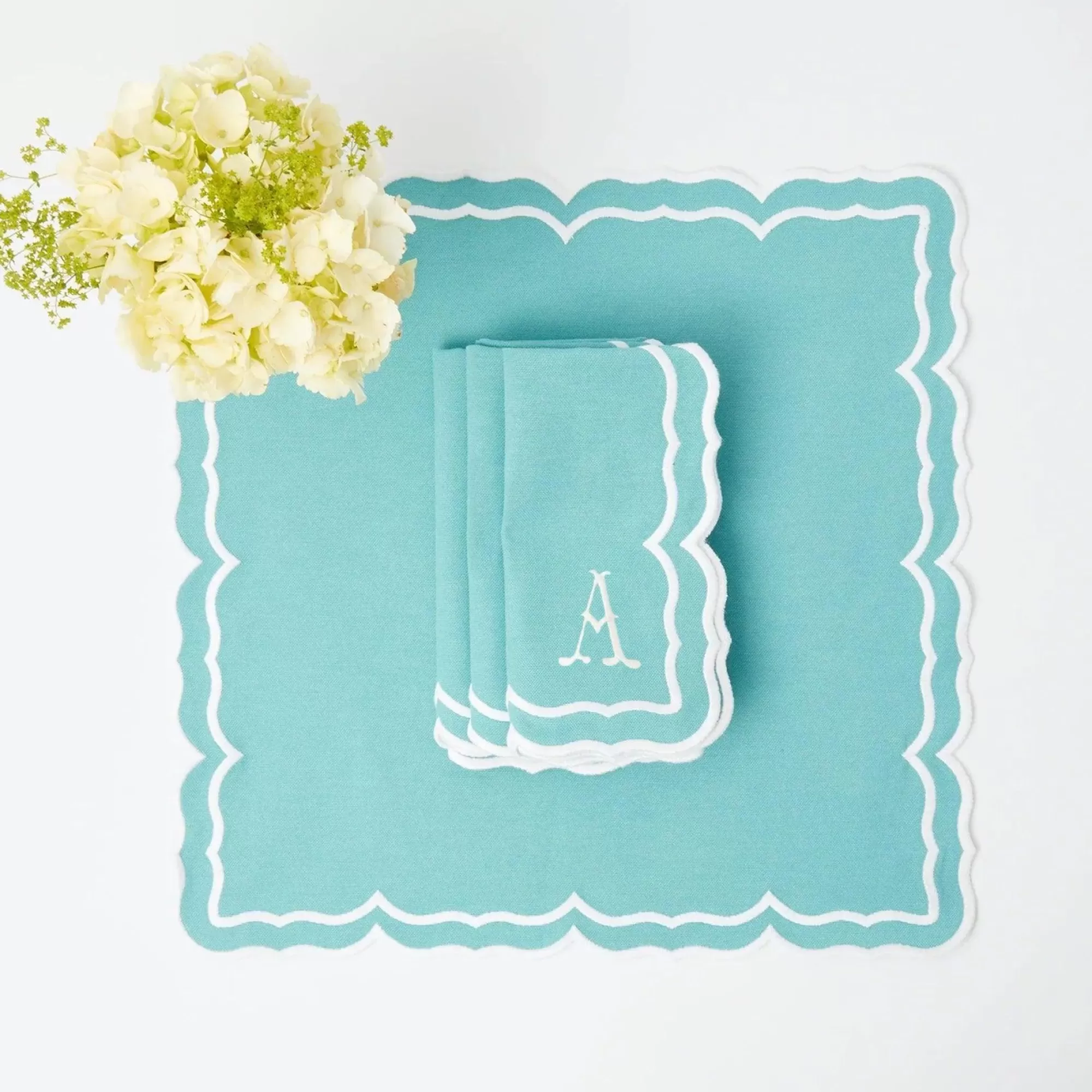 Shop Fleur Turquoise Napkins (Set Of 4) Napkins