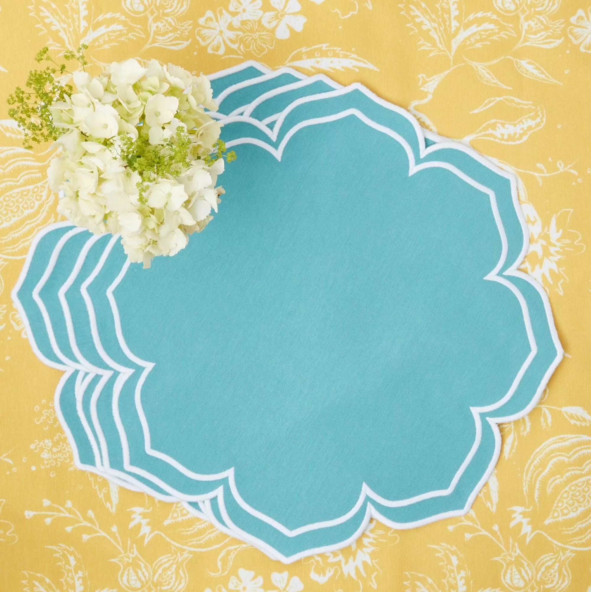 Flash Sale Fleur Turquoise Placemats (Set Of 4) Placemats