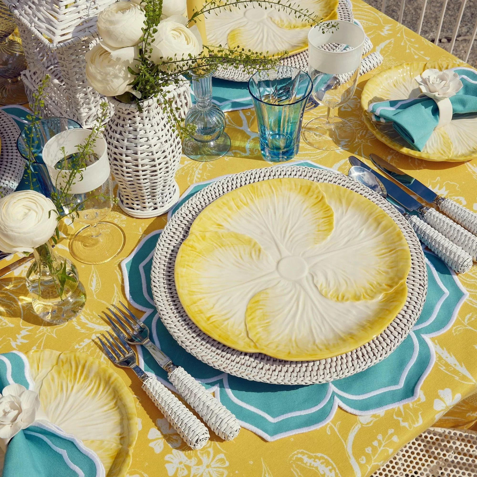 Flash Sale Fleur Turquoise Placemats (Set Of 4) Placemats