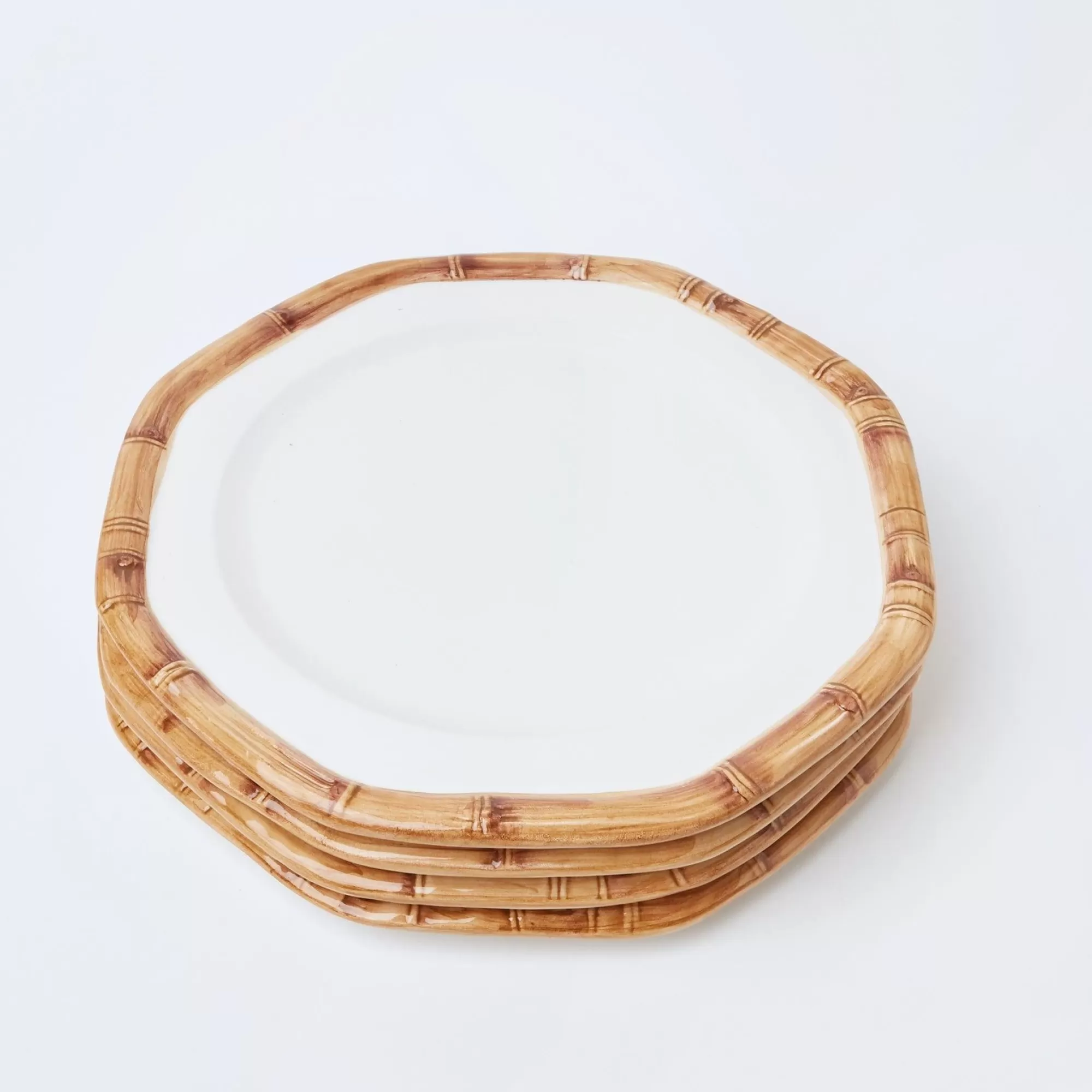 Shop Geometric Bamboo Dinner Plate (Set Of 4) Crockery Sets