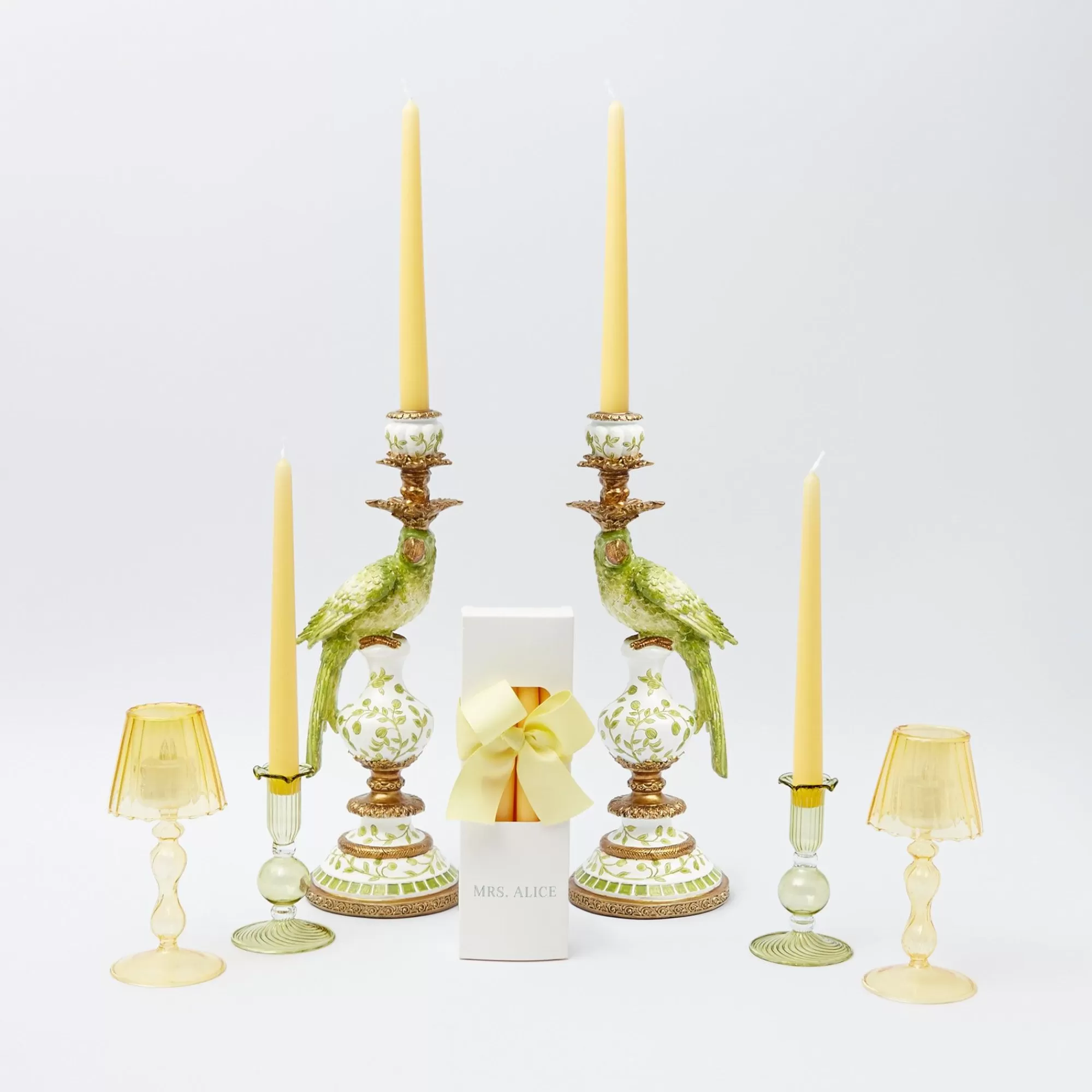 Cheap Green & Yellow Parrot Candlescape Candlescapes