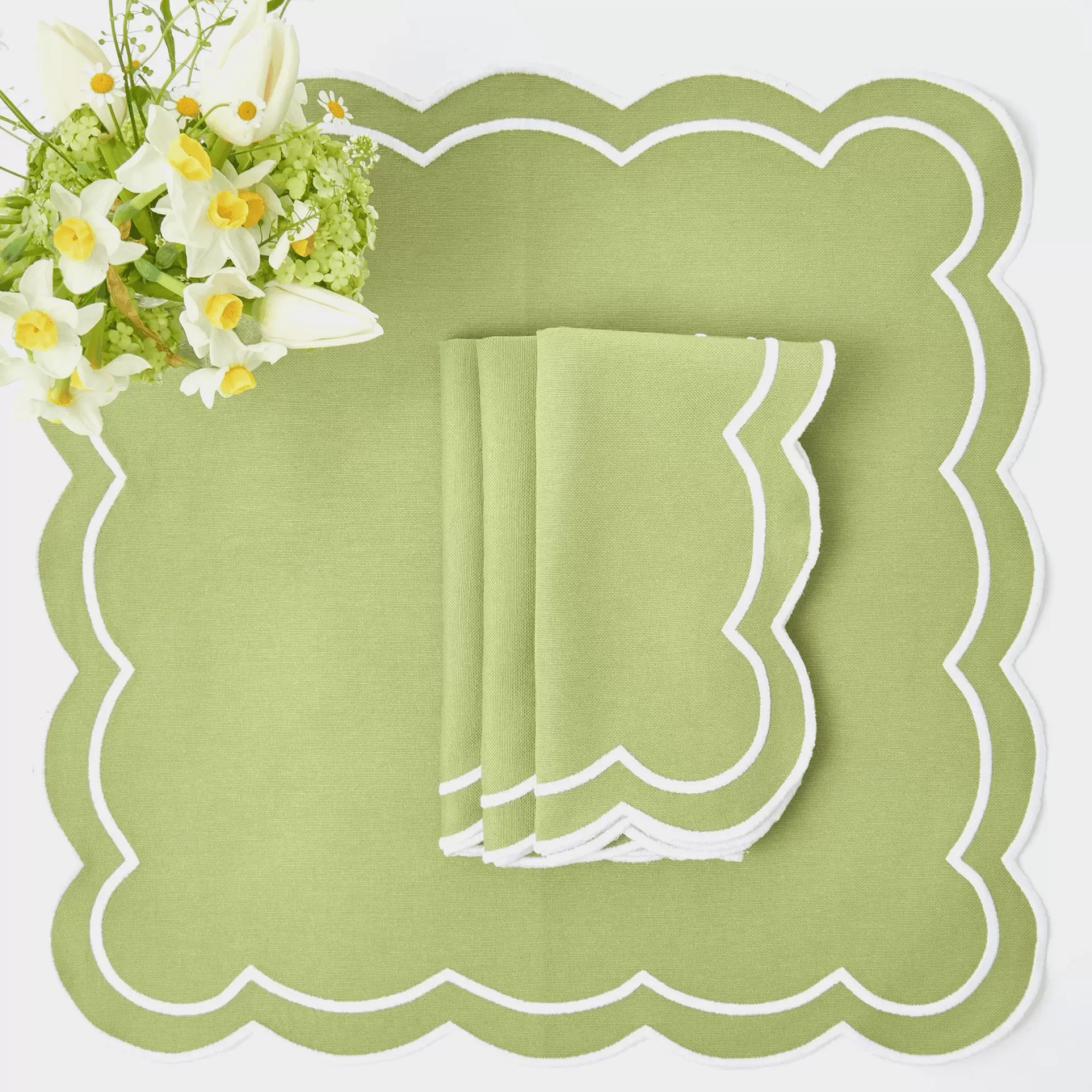 Best Green Applique Napkins (Set Of 4) Napkins