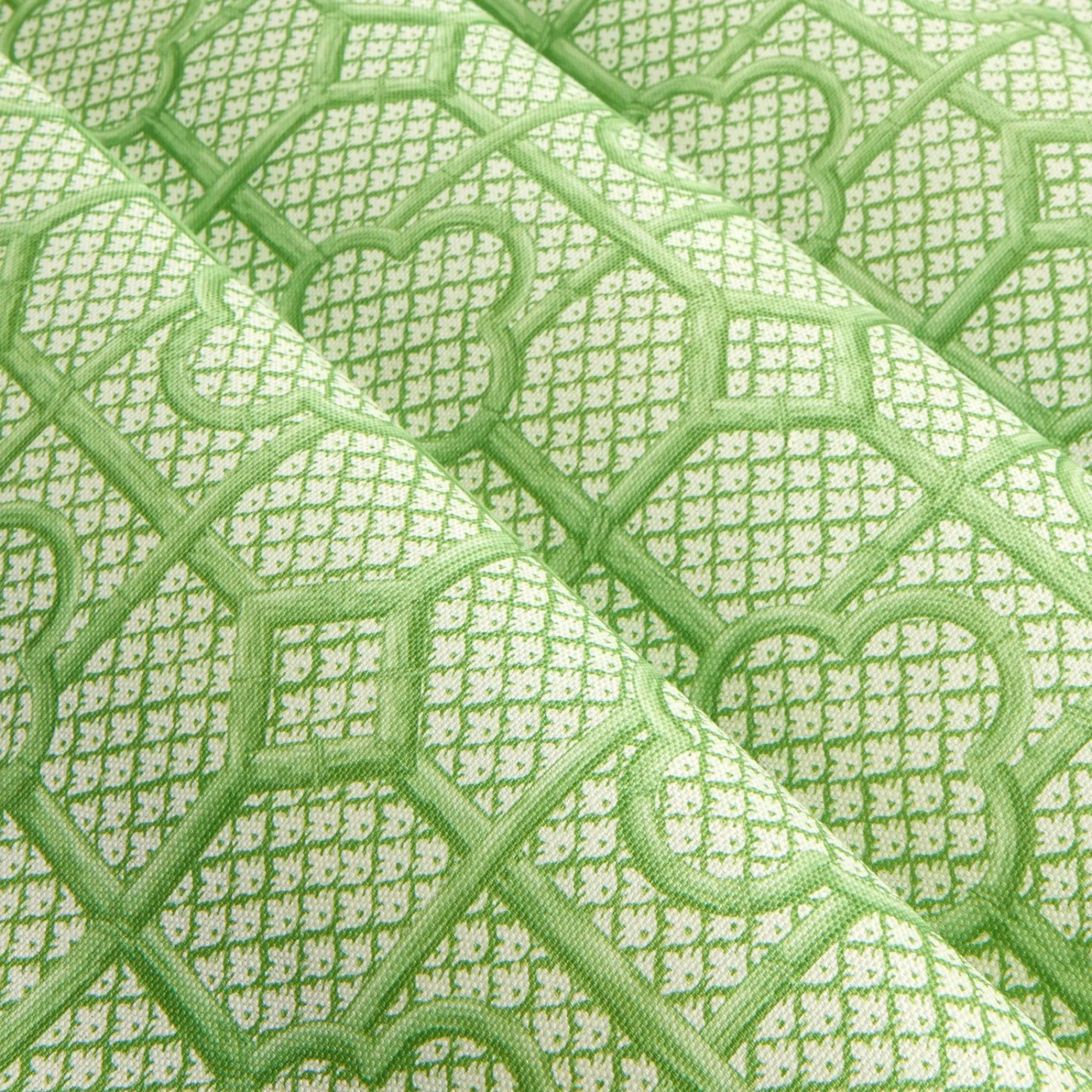 Shop Green Bamboo Trellis Fabric Serena Fresson Fabrics