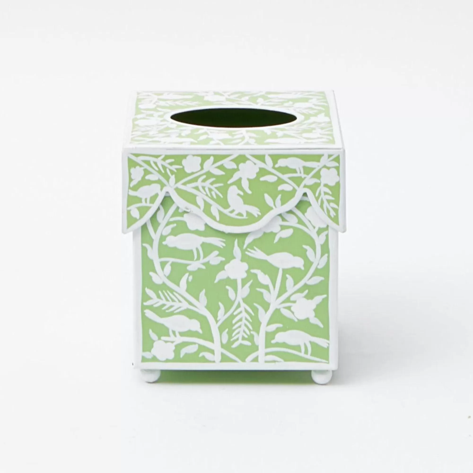 Hot Green Floral Tole Tissue Box Tissue Boxes