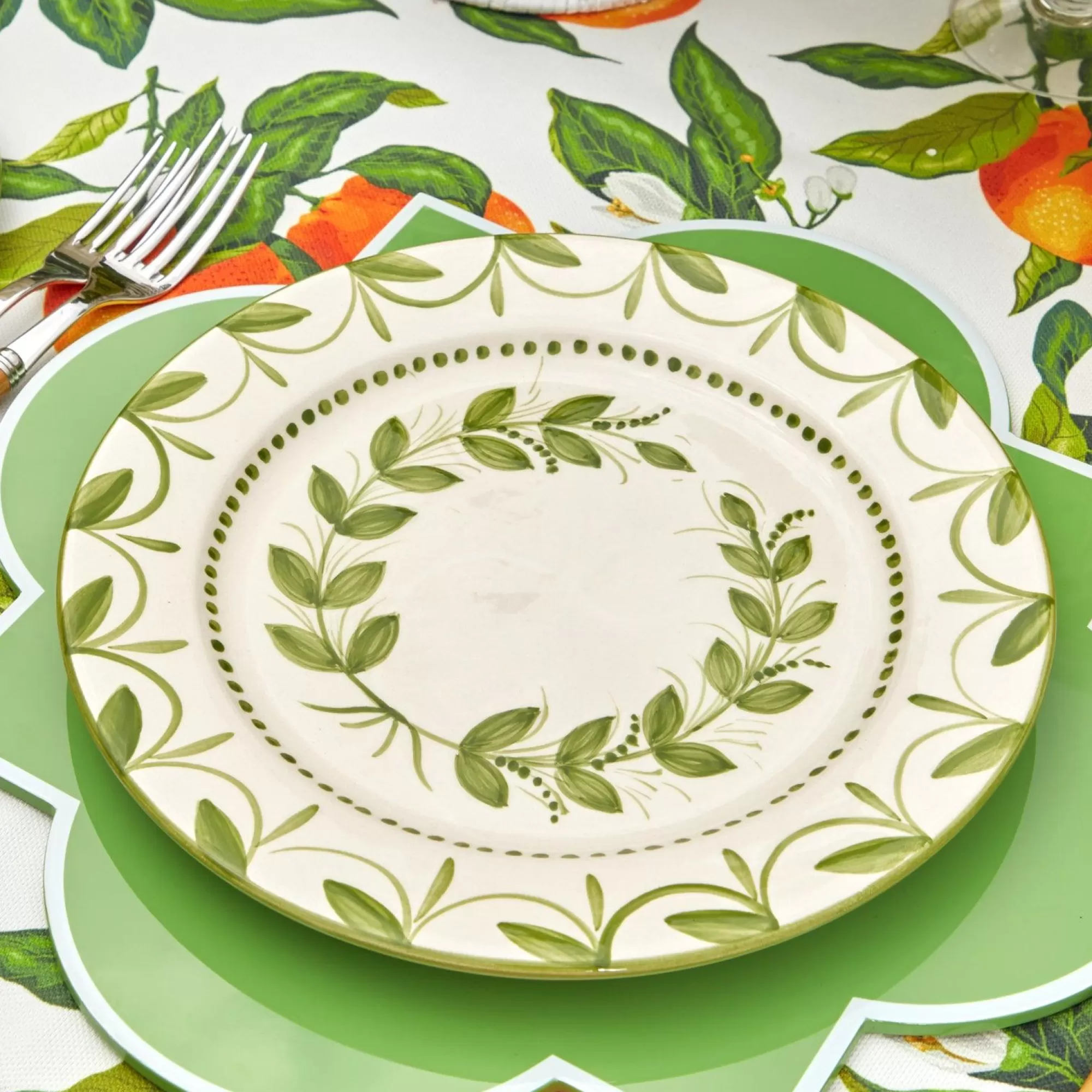 Hot Green Garland Dinner Plate Dinner Plates