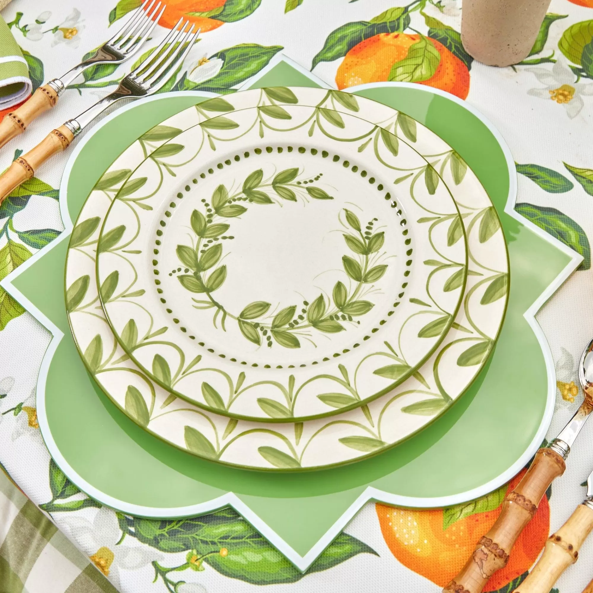 Best Sale Green Garland Starter Plates (Set Of 4) Crockery Sets