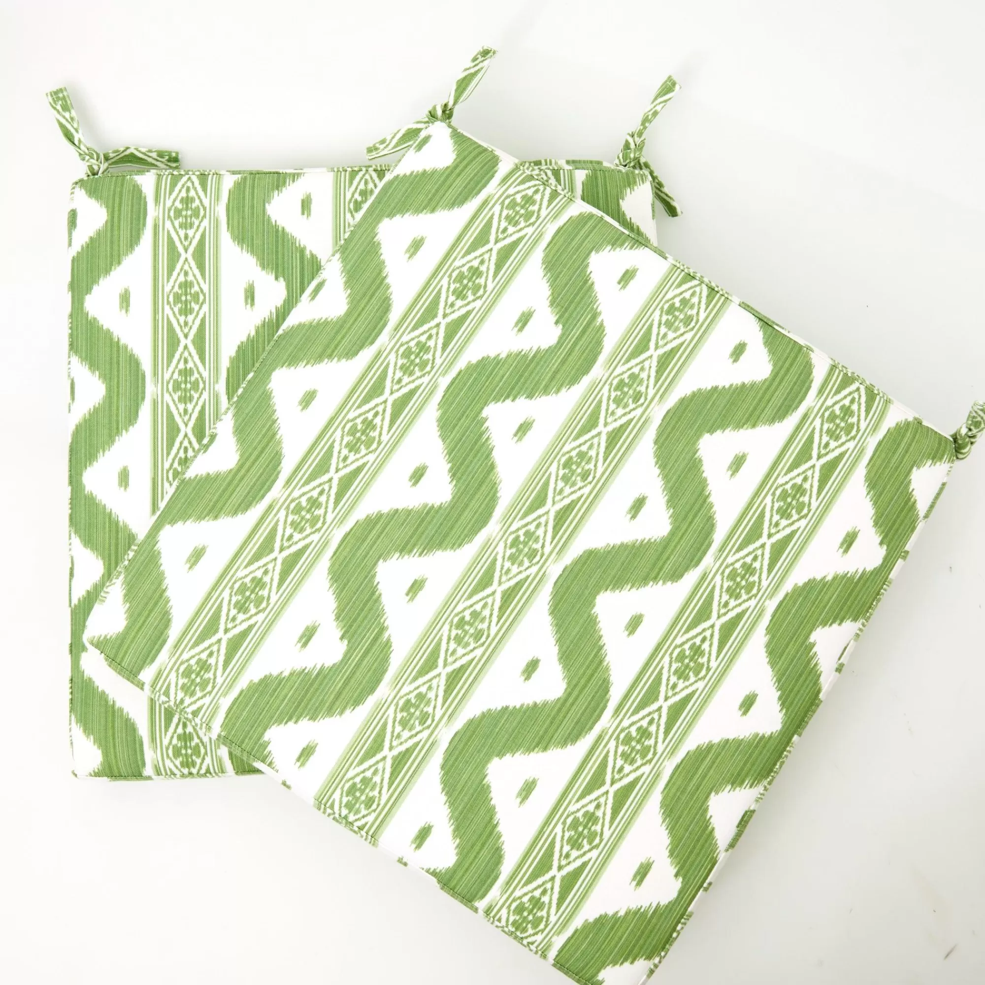 New Green Ikat Seat Pad Cushion Cushions