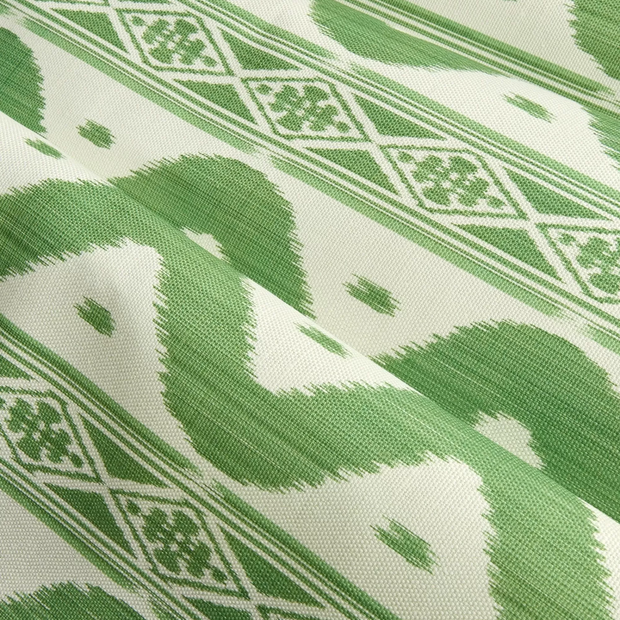 Clearance Green Ikat Stripe Fabric Serena Fresson Fabrics