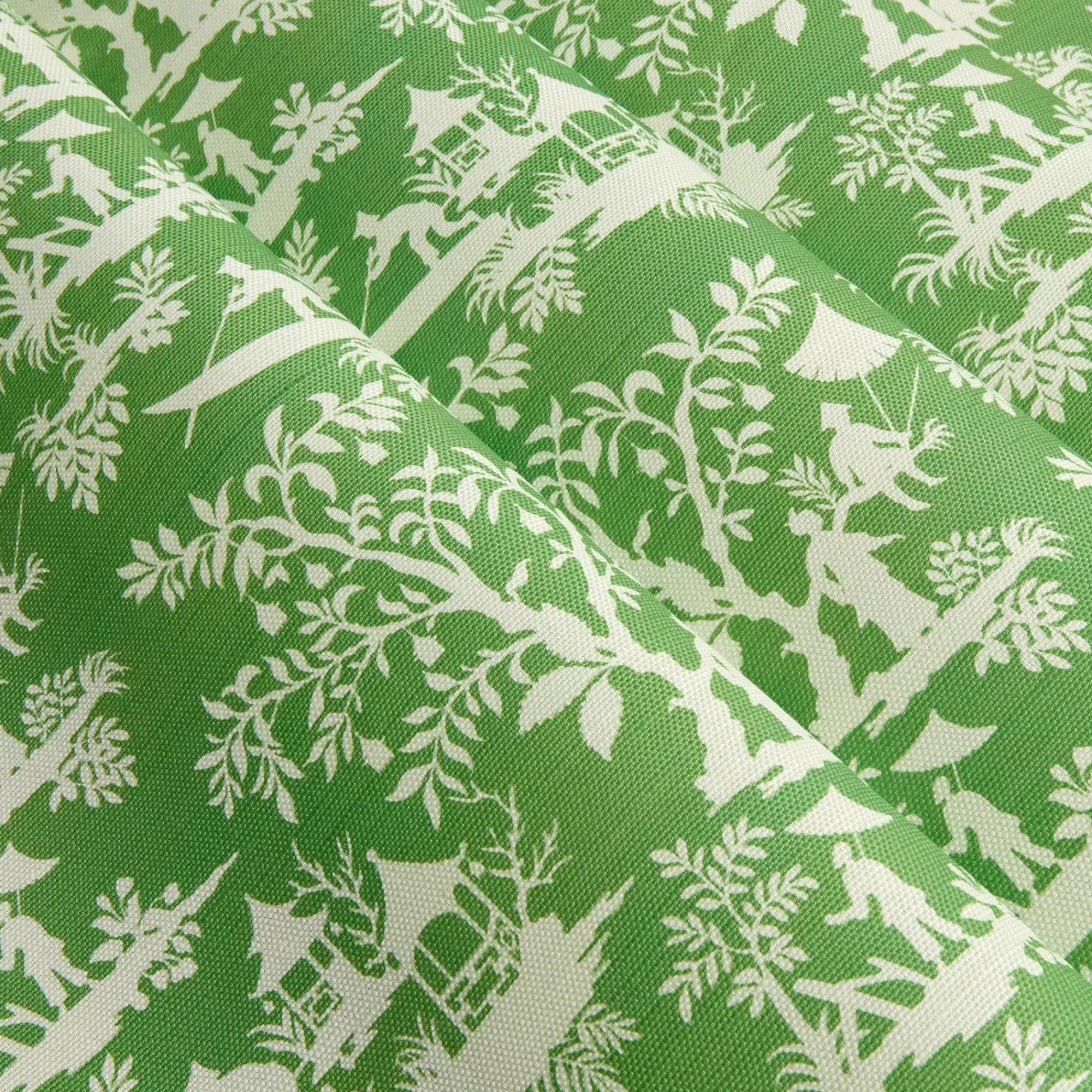 Outlet Green Pagoda Garden Fabric Serena Fresson Fabrics