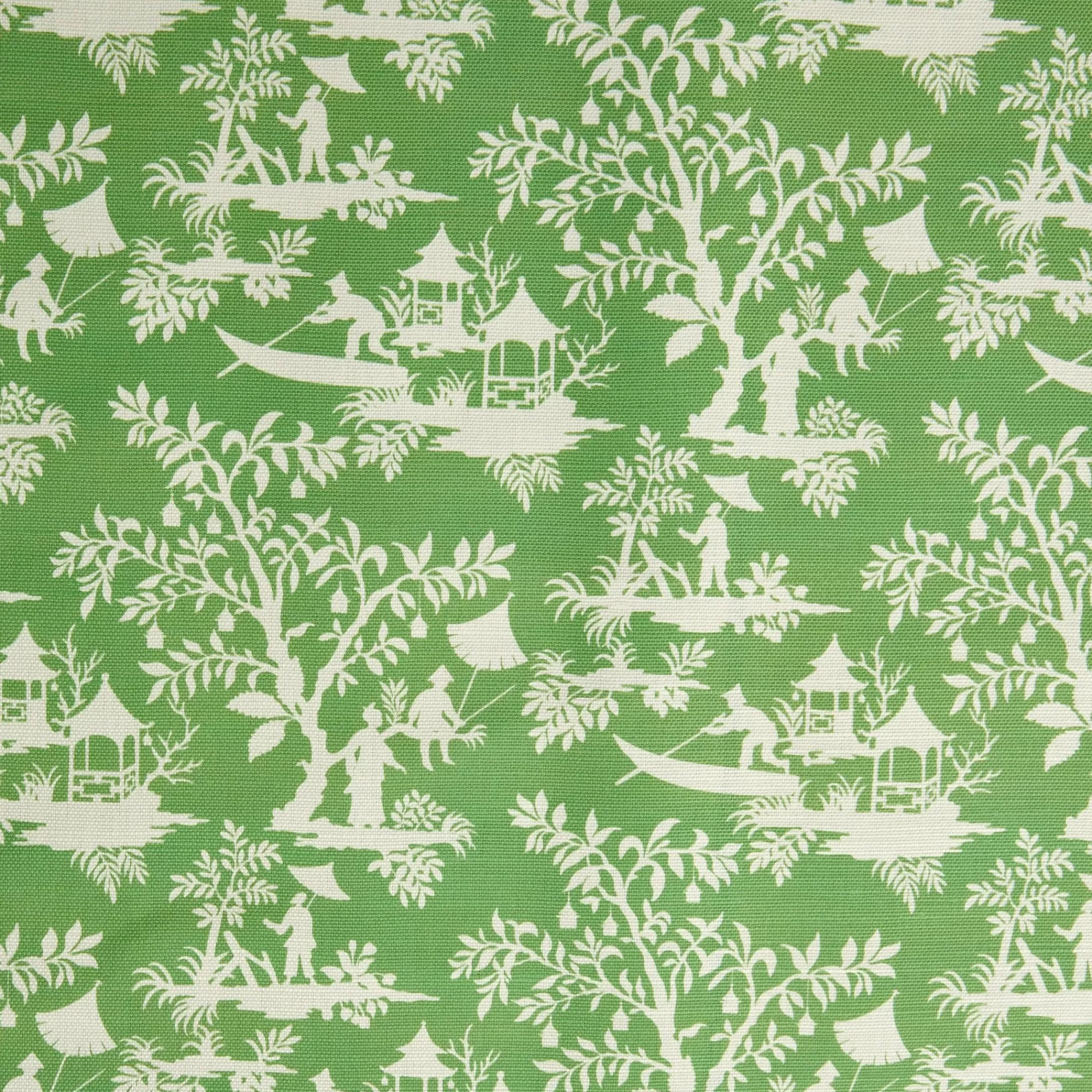 Outlet Green Pagoda Garden Fabric Serena Fresson Fabrics