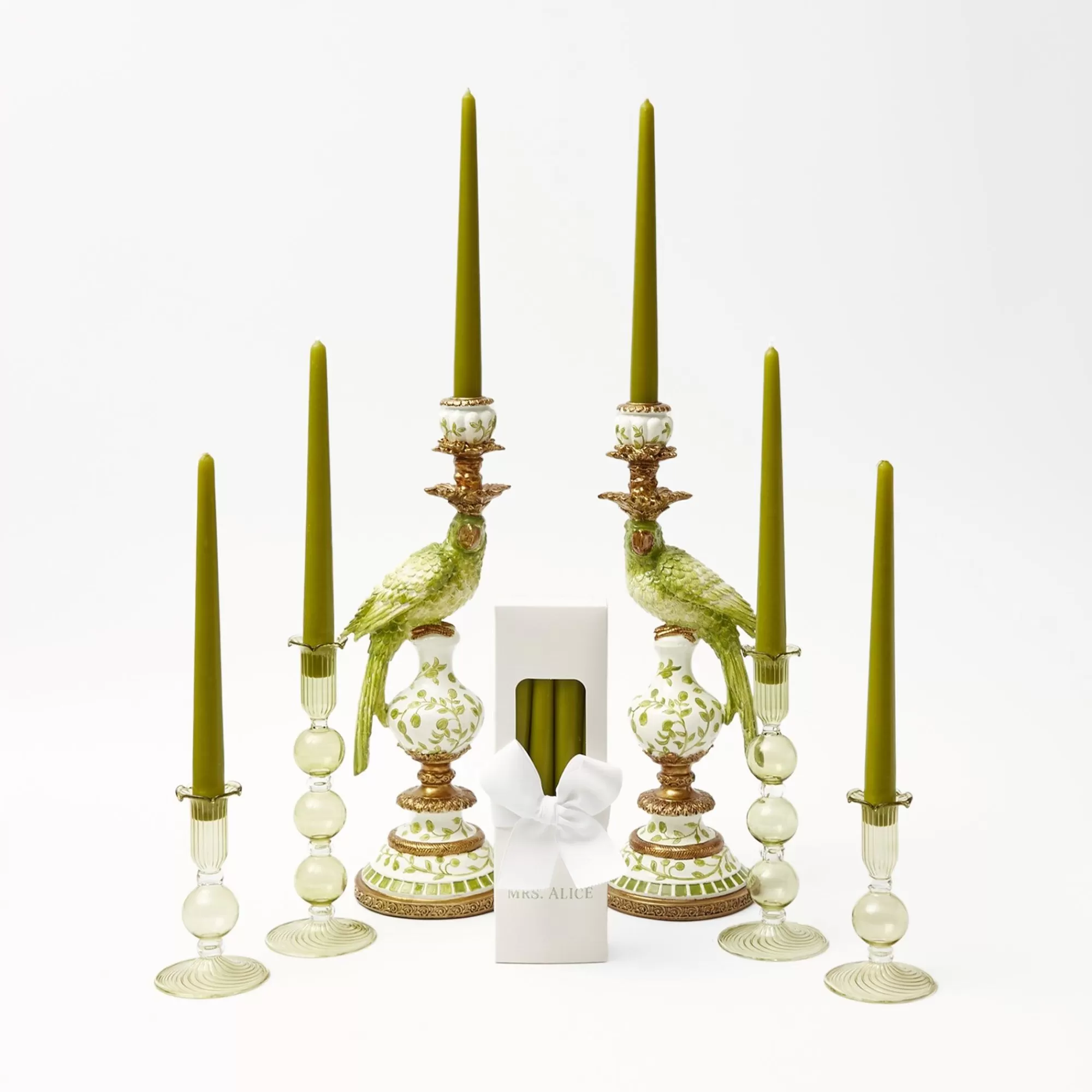 New Green Parrot Candlescape Candlescapes