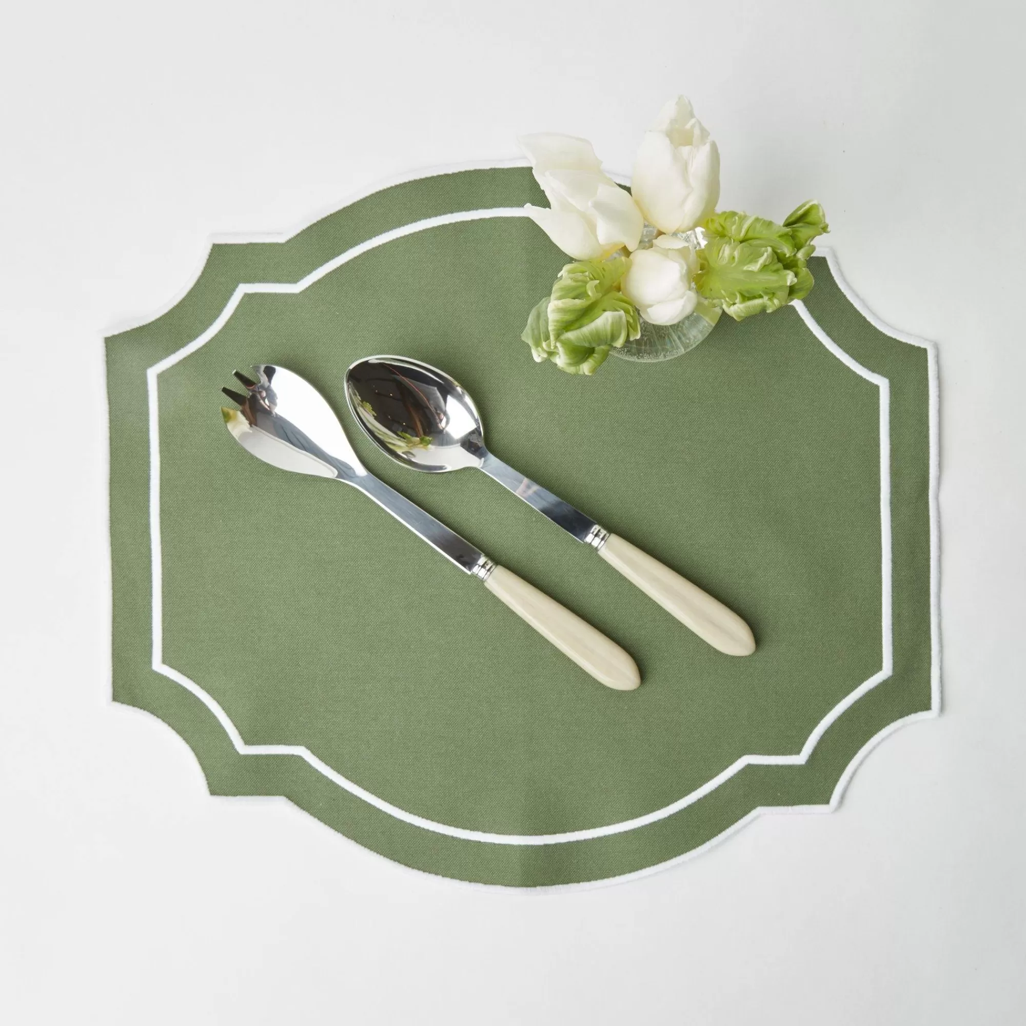 Store Grey Horn Salad Servers Cutlery Sets